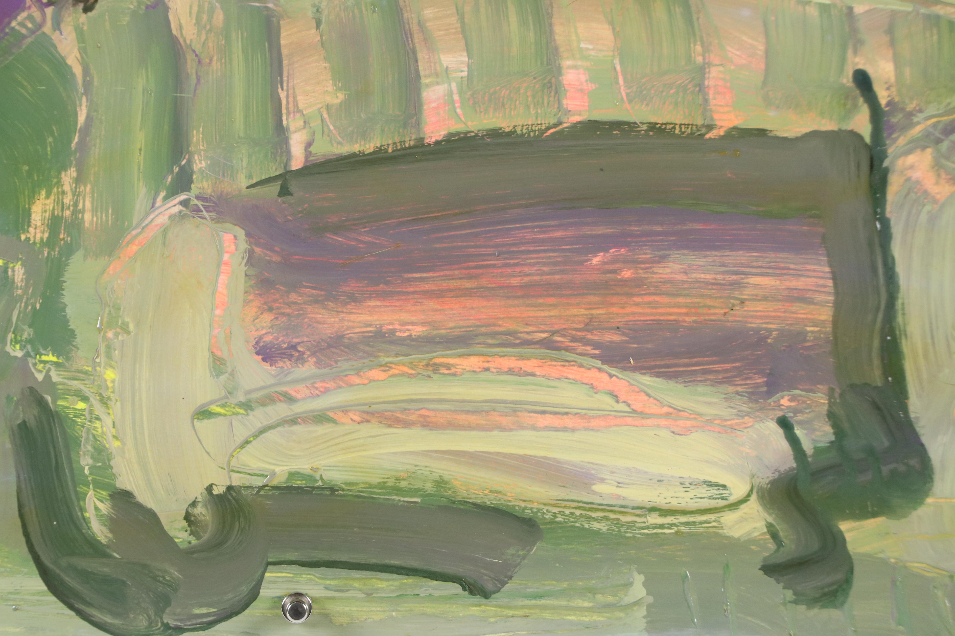 Harry Hilson Expressionist Landscape Acrylic Painting, Late 20th Century