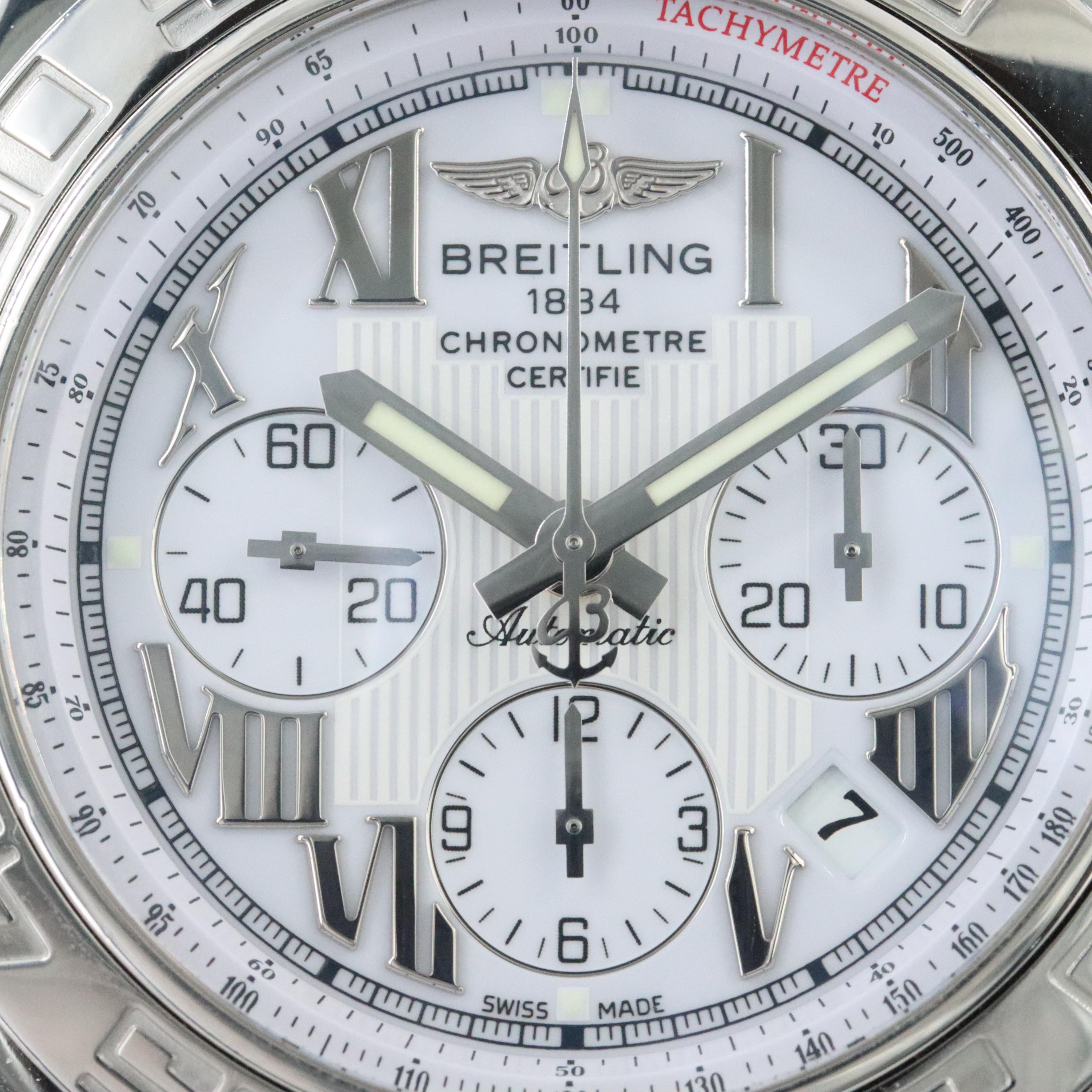 Breitling Chronomat 44 B01 Chrono White Steel Automatic Watch