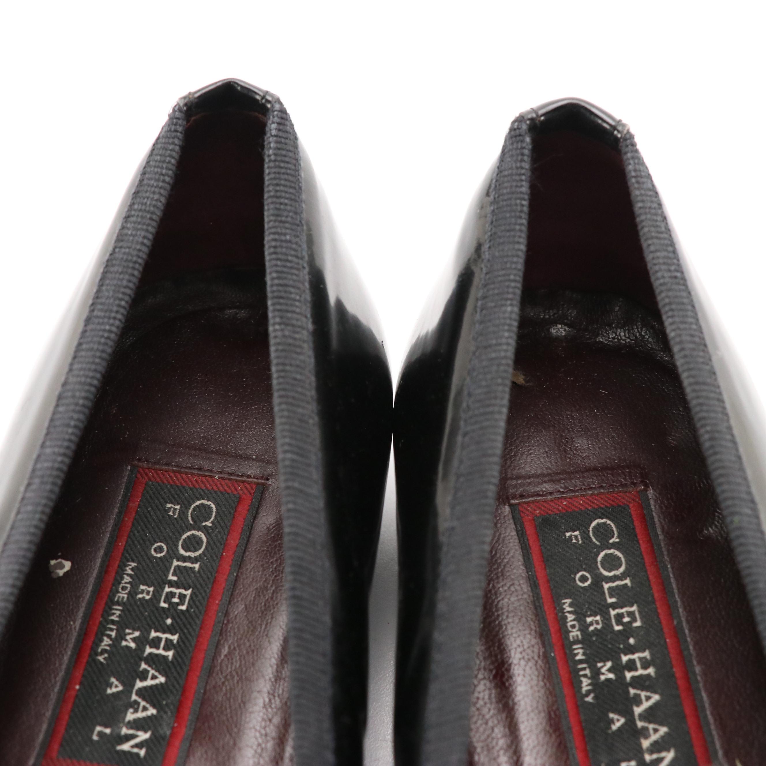 Cole Haan Formal Bow Embellished Dress Shoes in Black Patent Leather