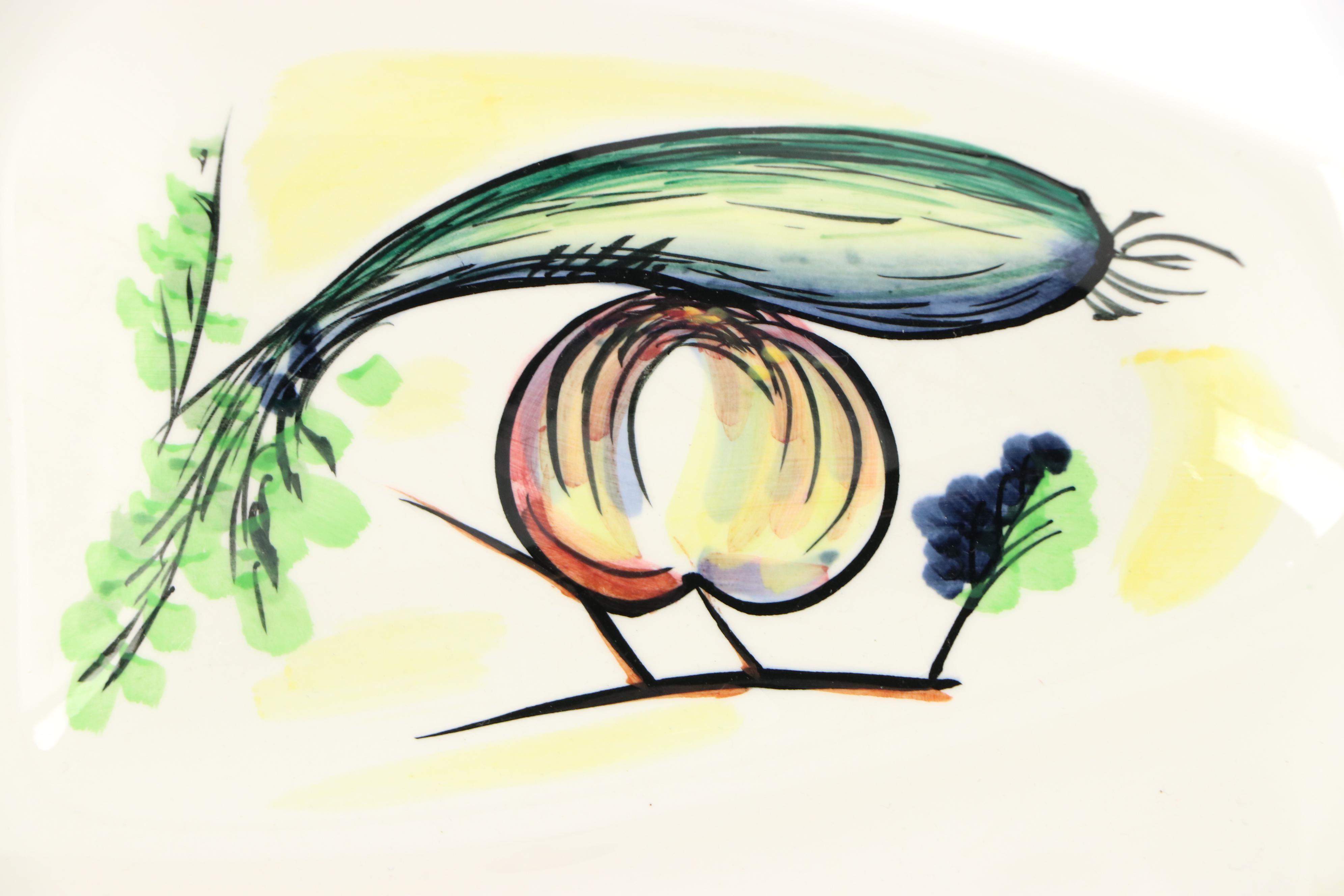 Laurie Gates Ceramic Tureen with Other Majolica Style Ceramic Tableware