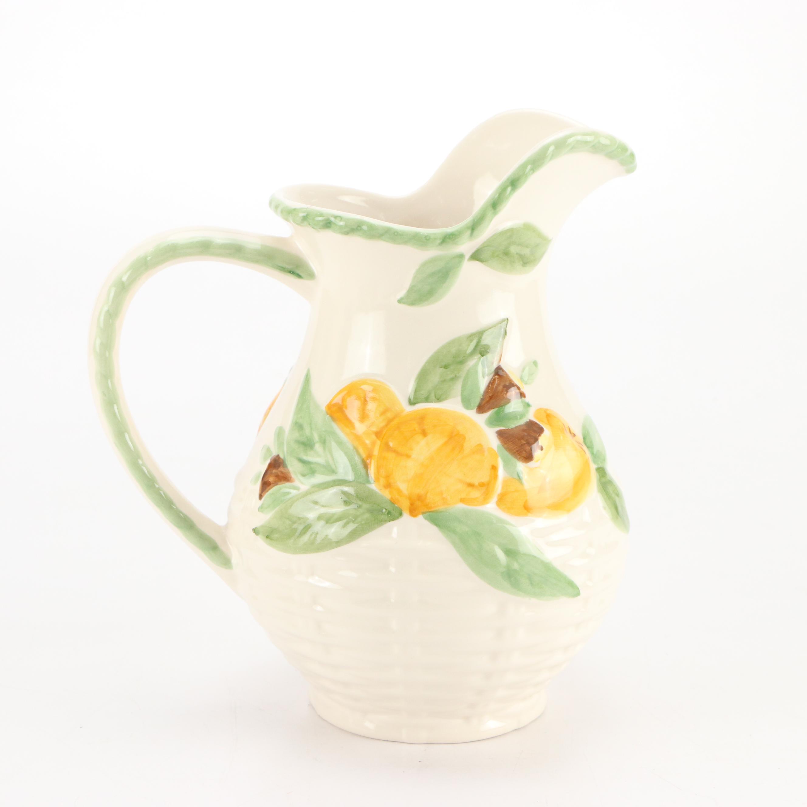 Laurie Gates Ceramic Tureen with Other Majolica Style Ceramic Tableware