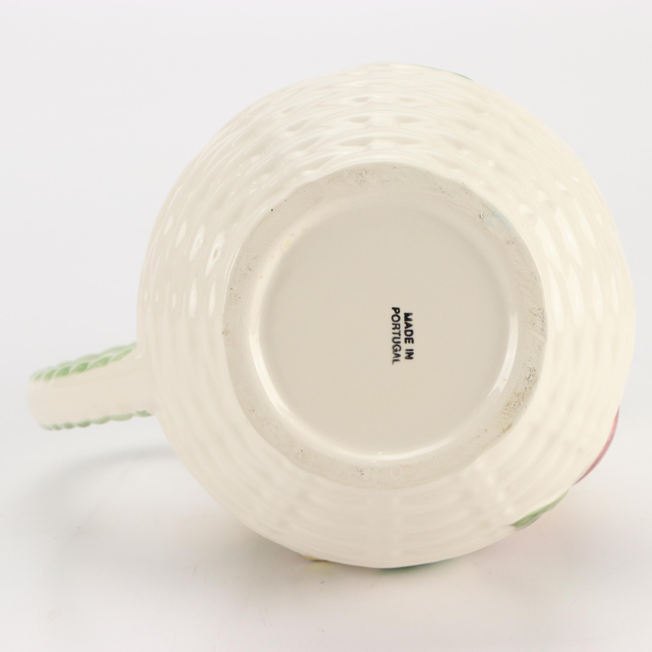 Laurie Gates Ceramic Tureen with Other Majolica Style Ceramic Tableware