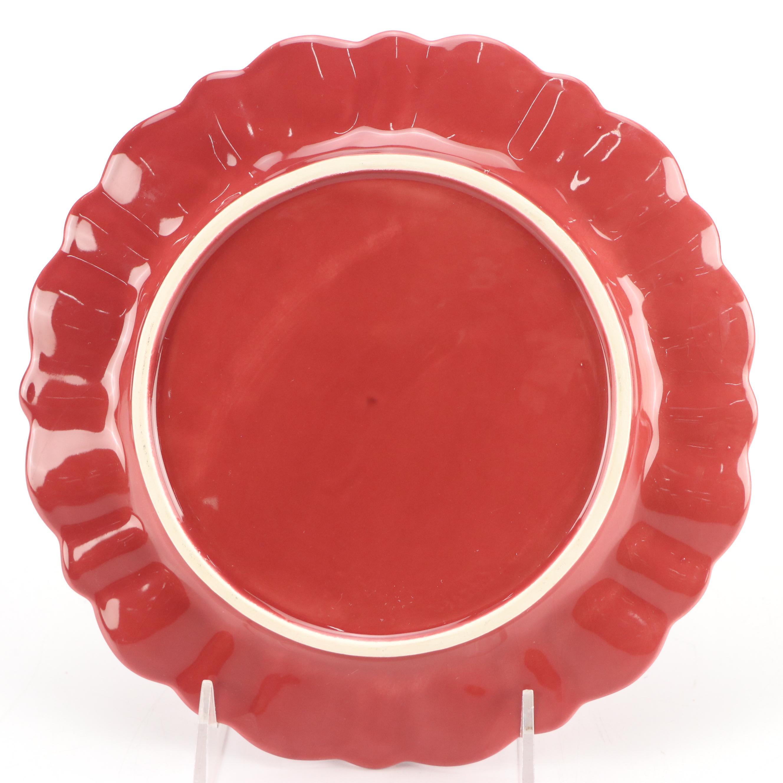 Laurie Gates Ceramic Tureen with Other Majolica Style Ceramic Tableware