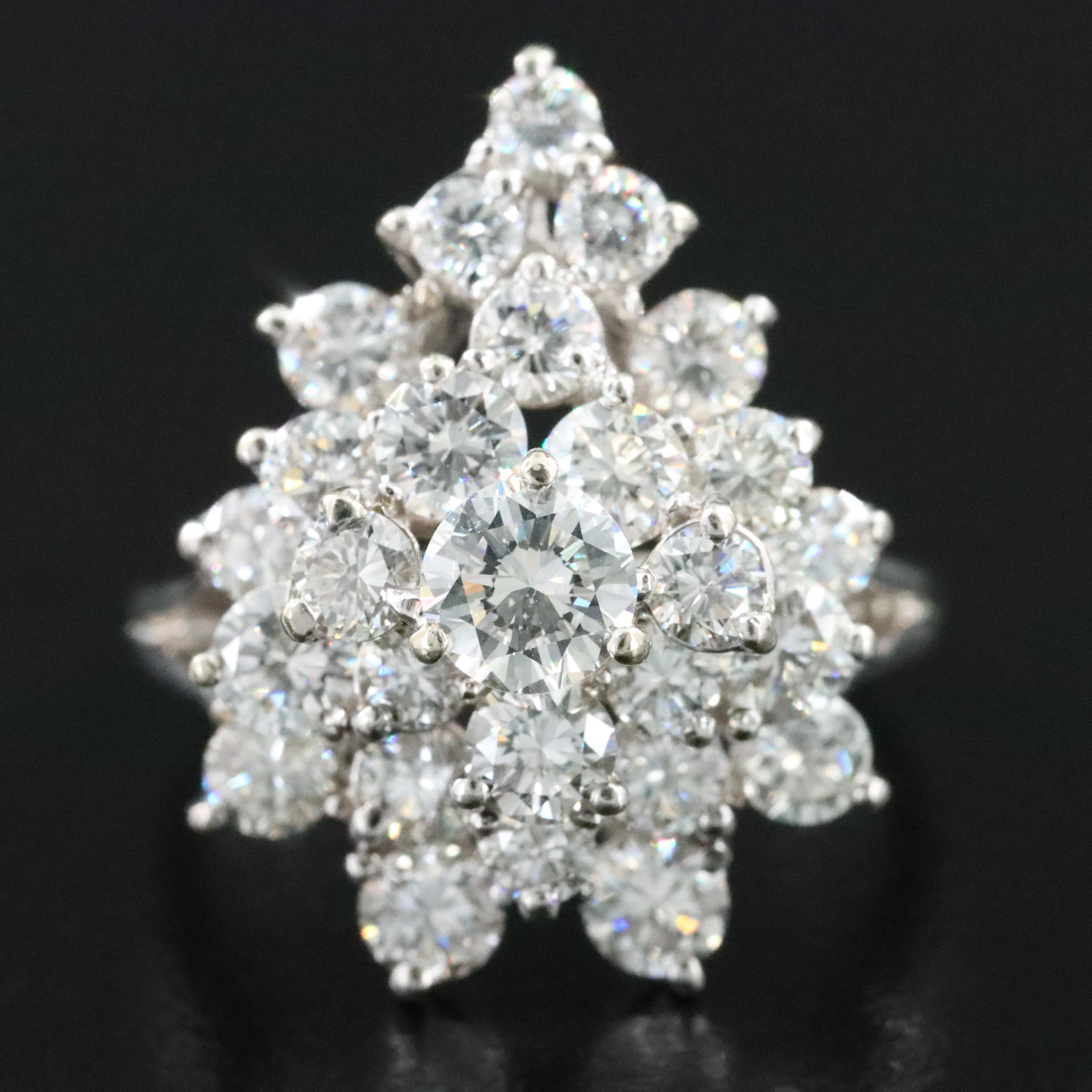 14K 2.63 CTW Diamond Waterfall Ring