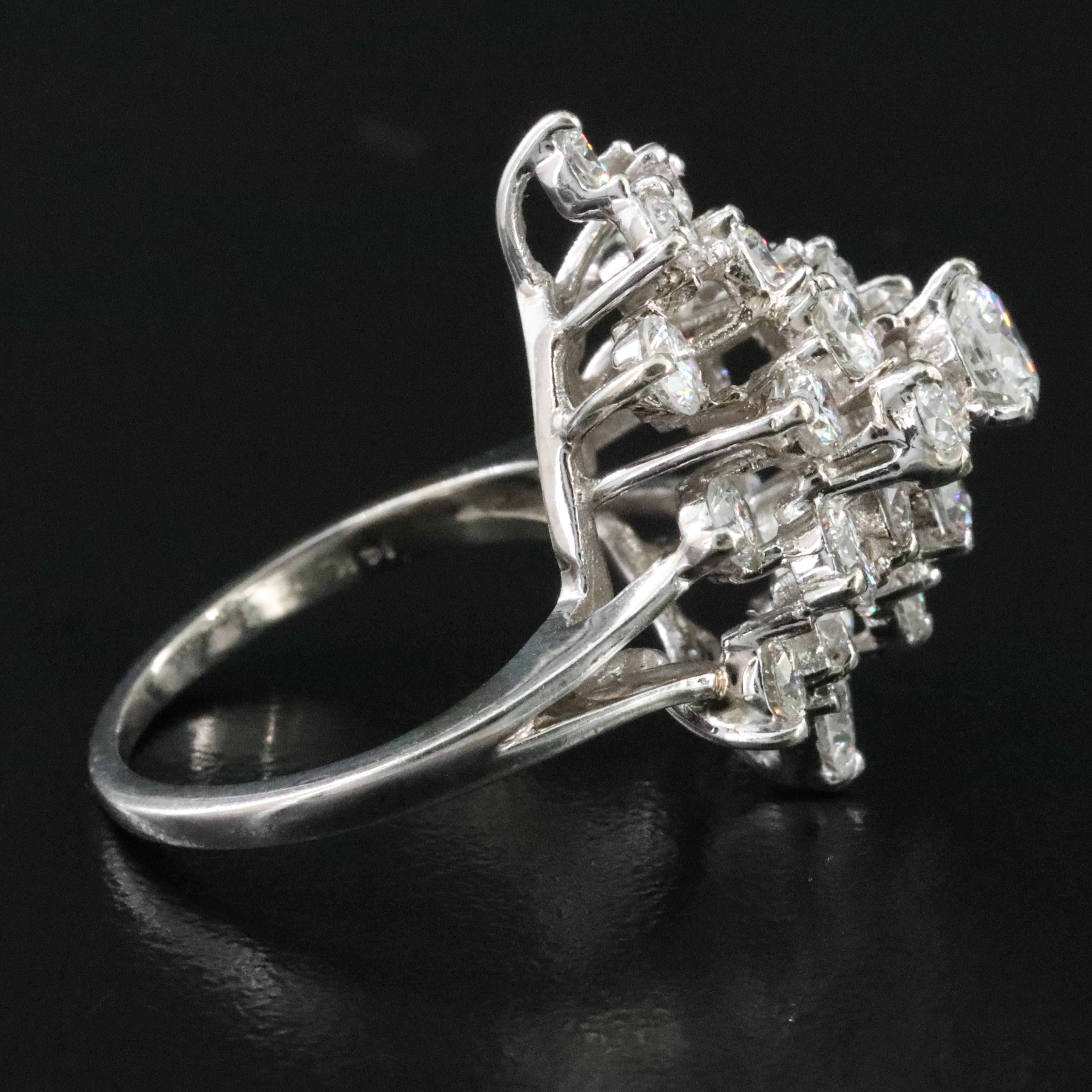 14K 2.63 CTW Diamond Waterfall Ring