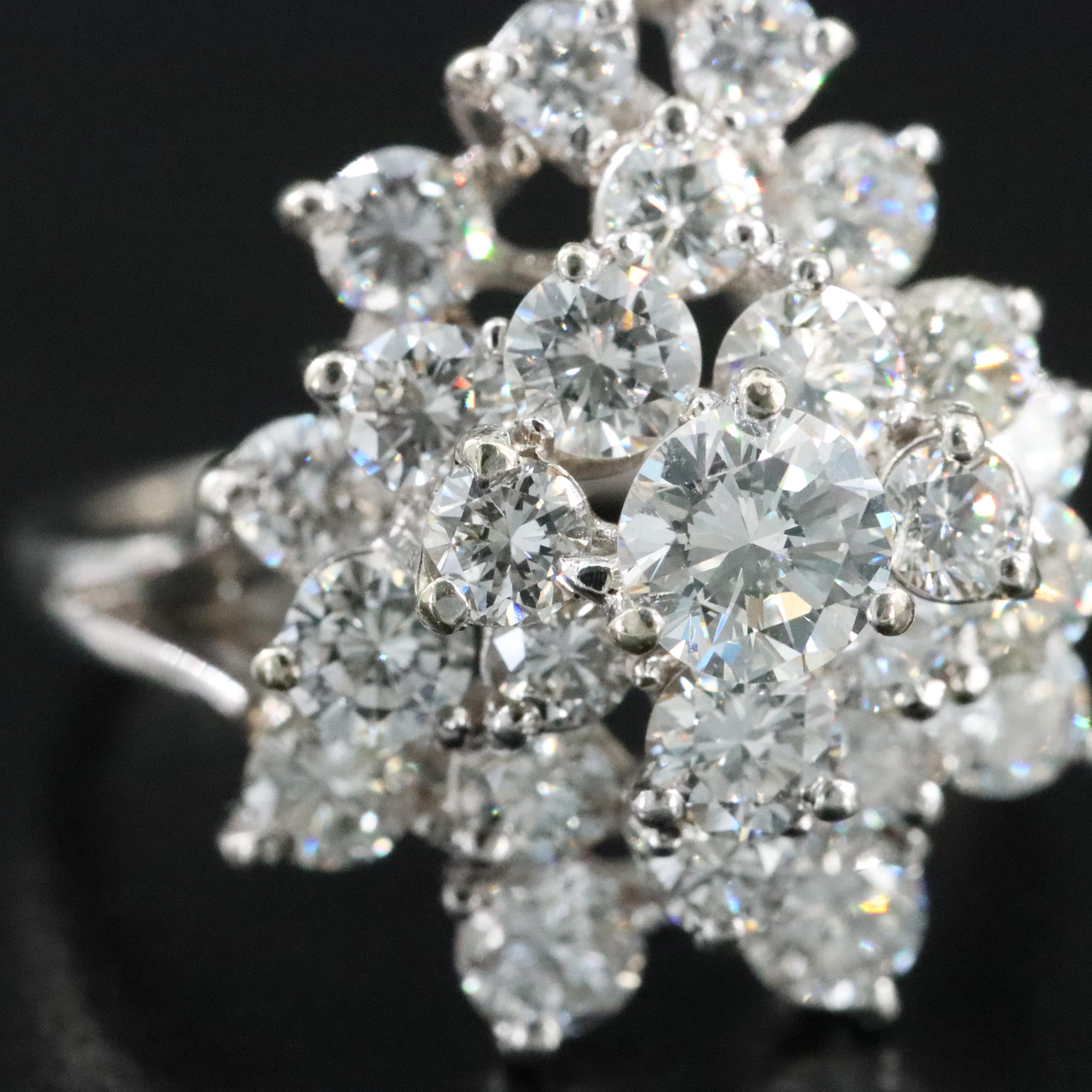 14K 2.63 CTW Diamond Waterfall Ring