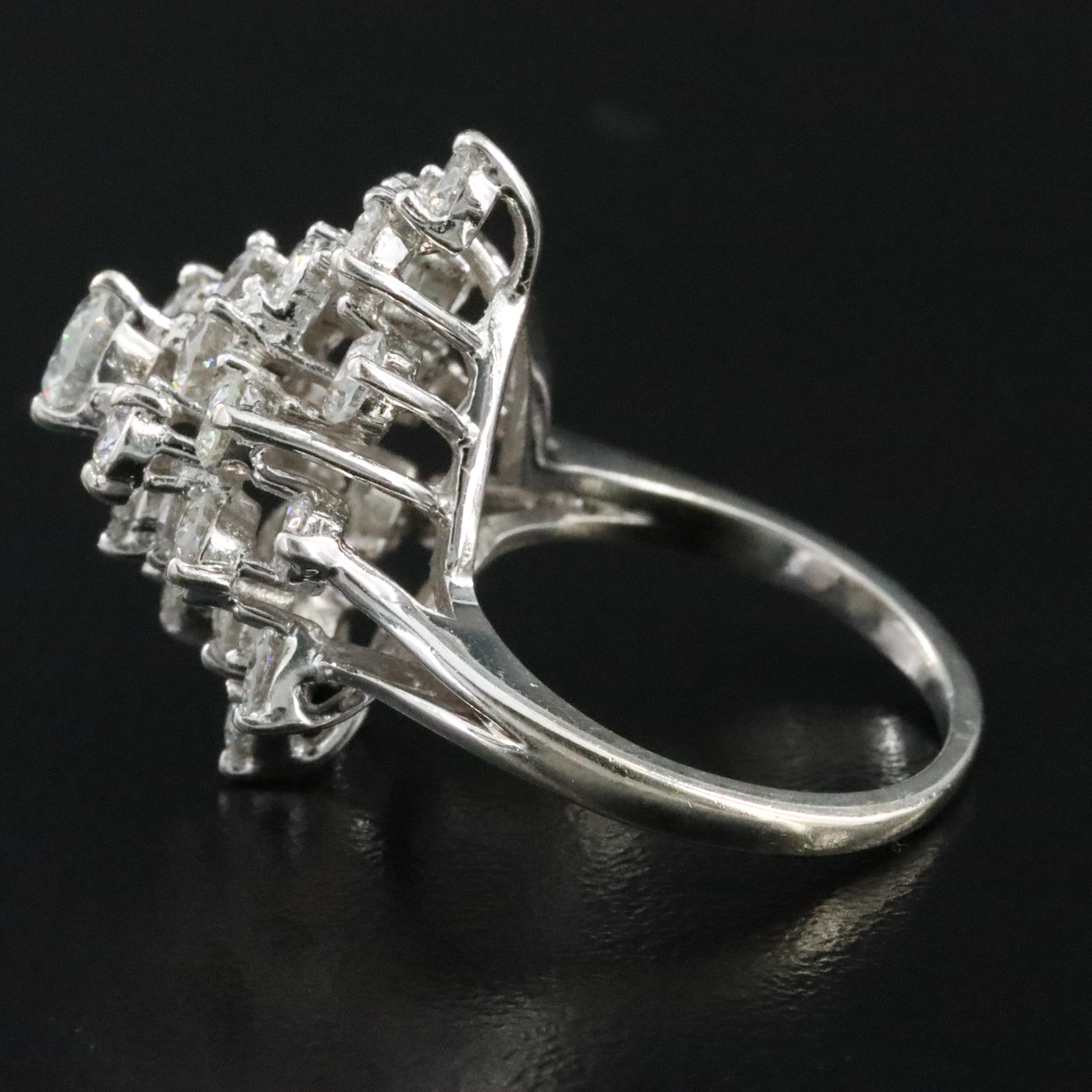 14K 2.63 CTW Diamond Waterfall Ring