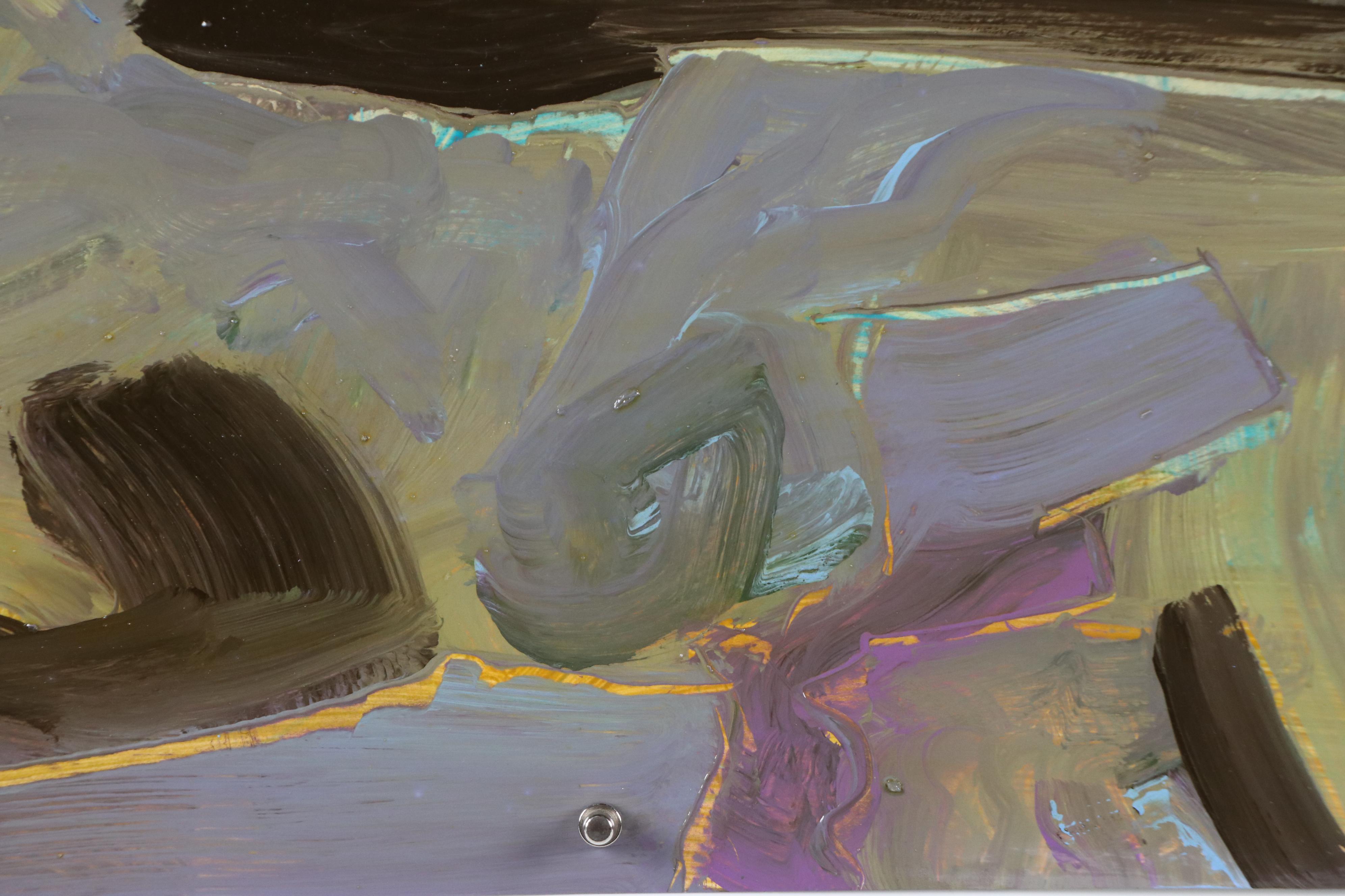 Harry Hilson Expressionist Landscape Acrylic Painting, Late 20th Century