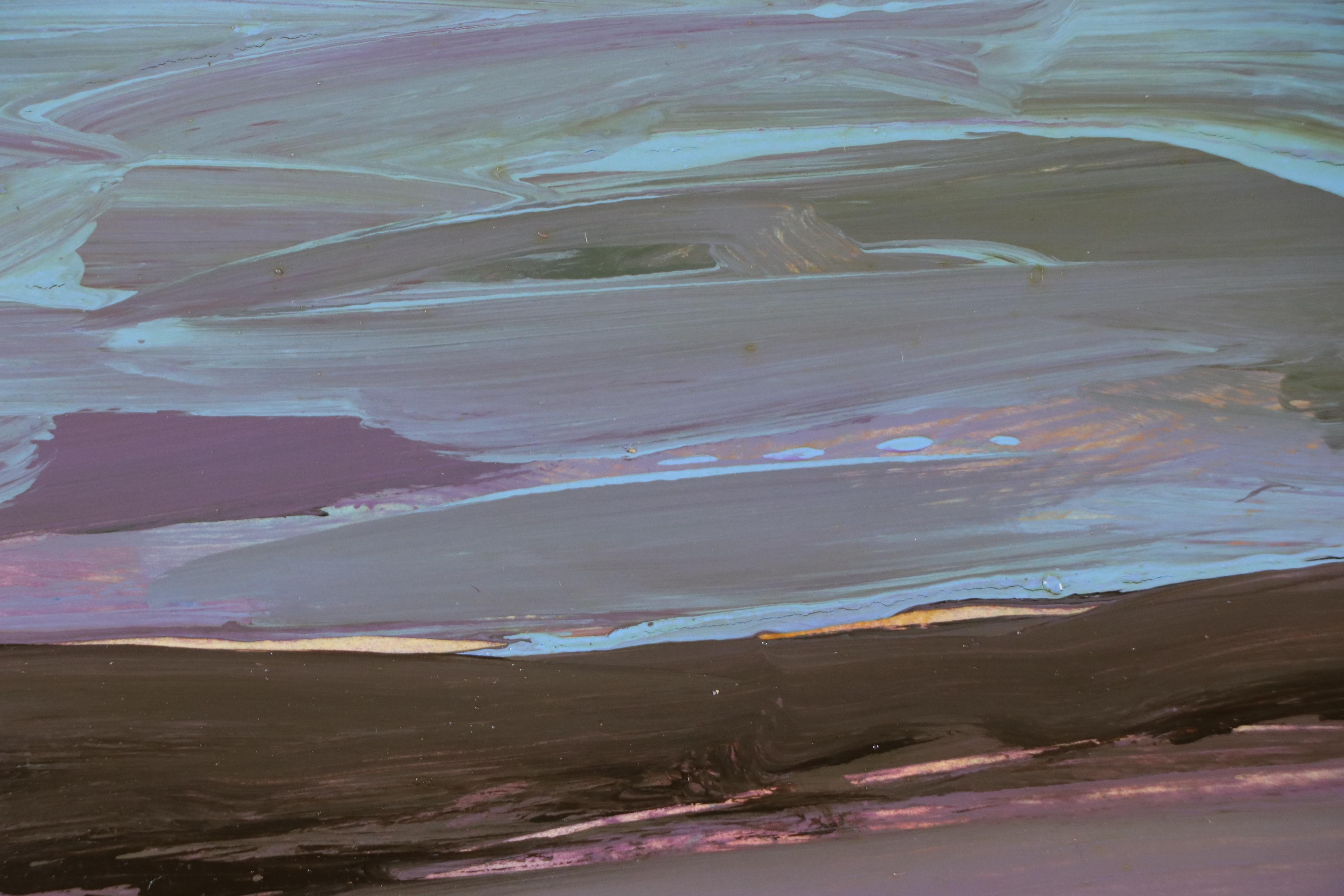 Harry Hilson Expressionist Landscape Acrylic Painting, Late 20th Century