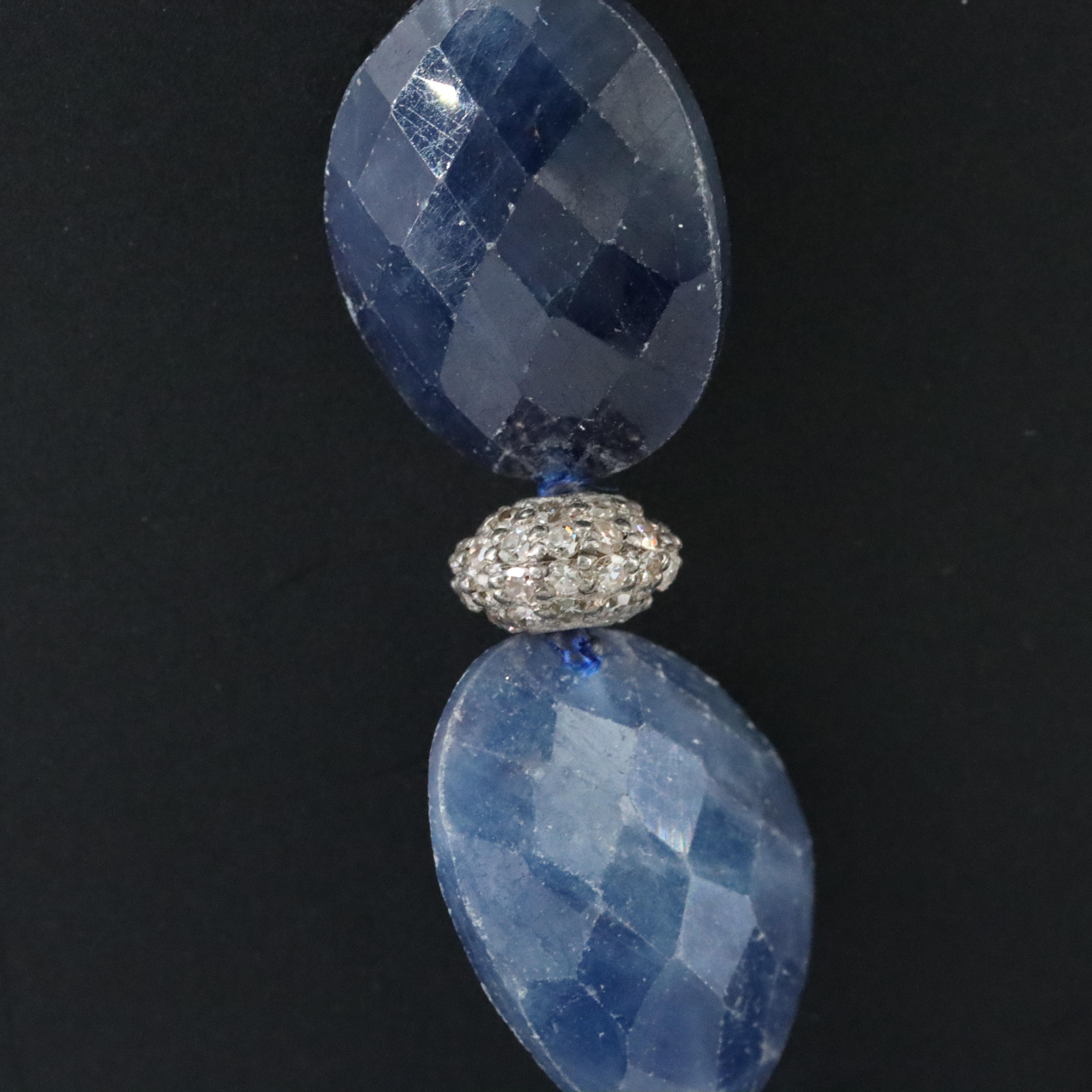Sheryl Lowe Sapphire Necklace with Diamond Bead Accents