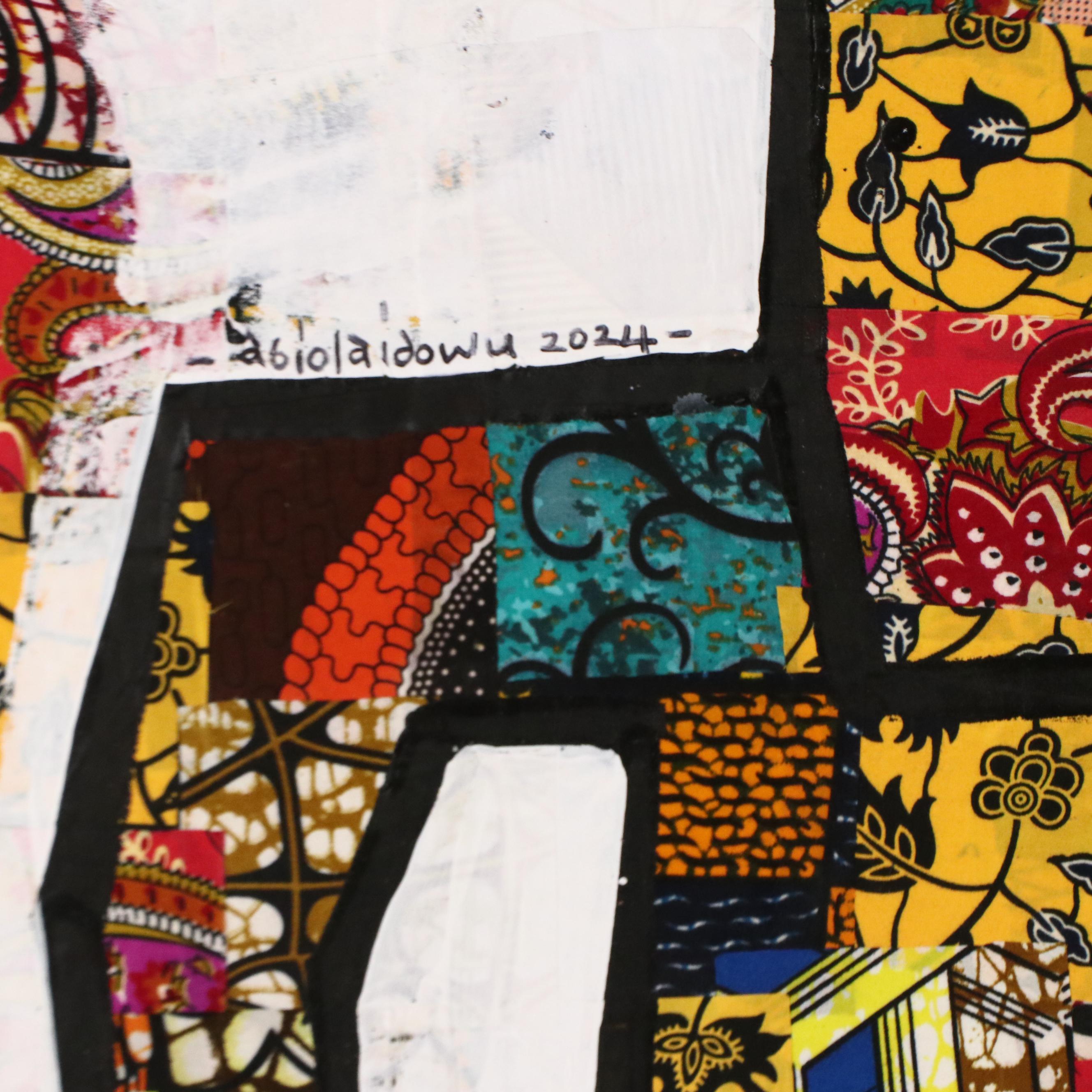 Abiola Idowu Figural Mixed Media Painting "Bride (I Love You)," 2024