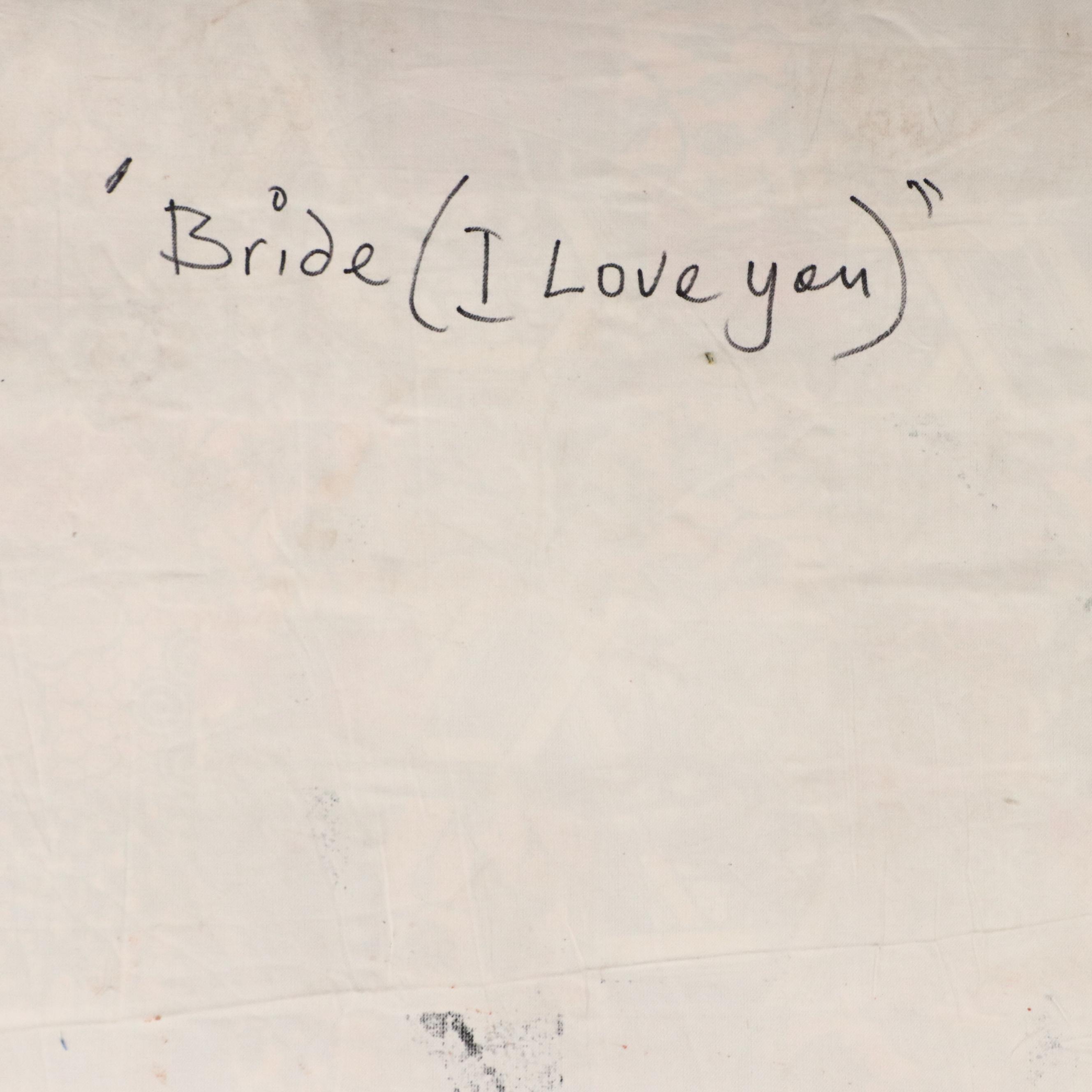 Abiola Idowu Figural Mixed Media Painting "Bride (I Love You)," 2024