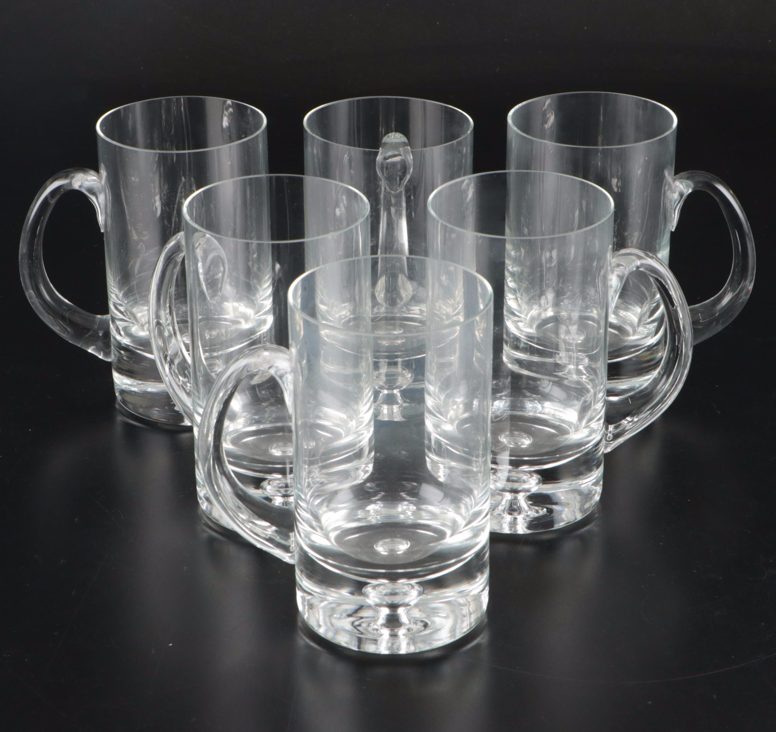 Crystal Beer Mugs and Large Glass Champagne Coupes