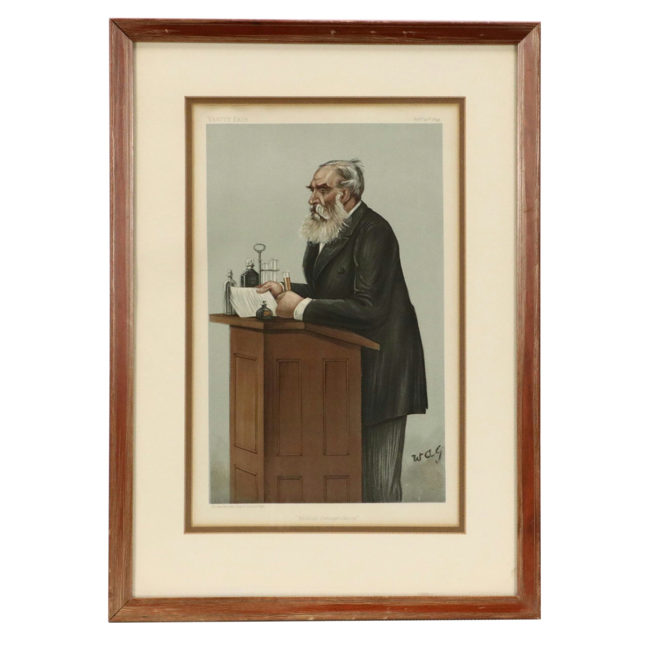 Arthur Witherby Chromolithograph for Vanity Fair "Medical Jurisprudence," 1899