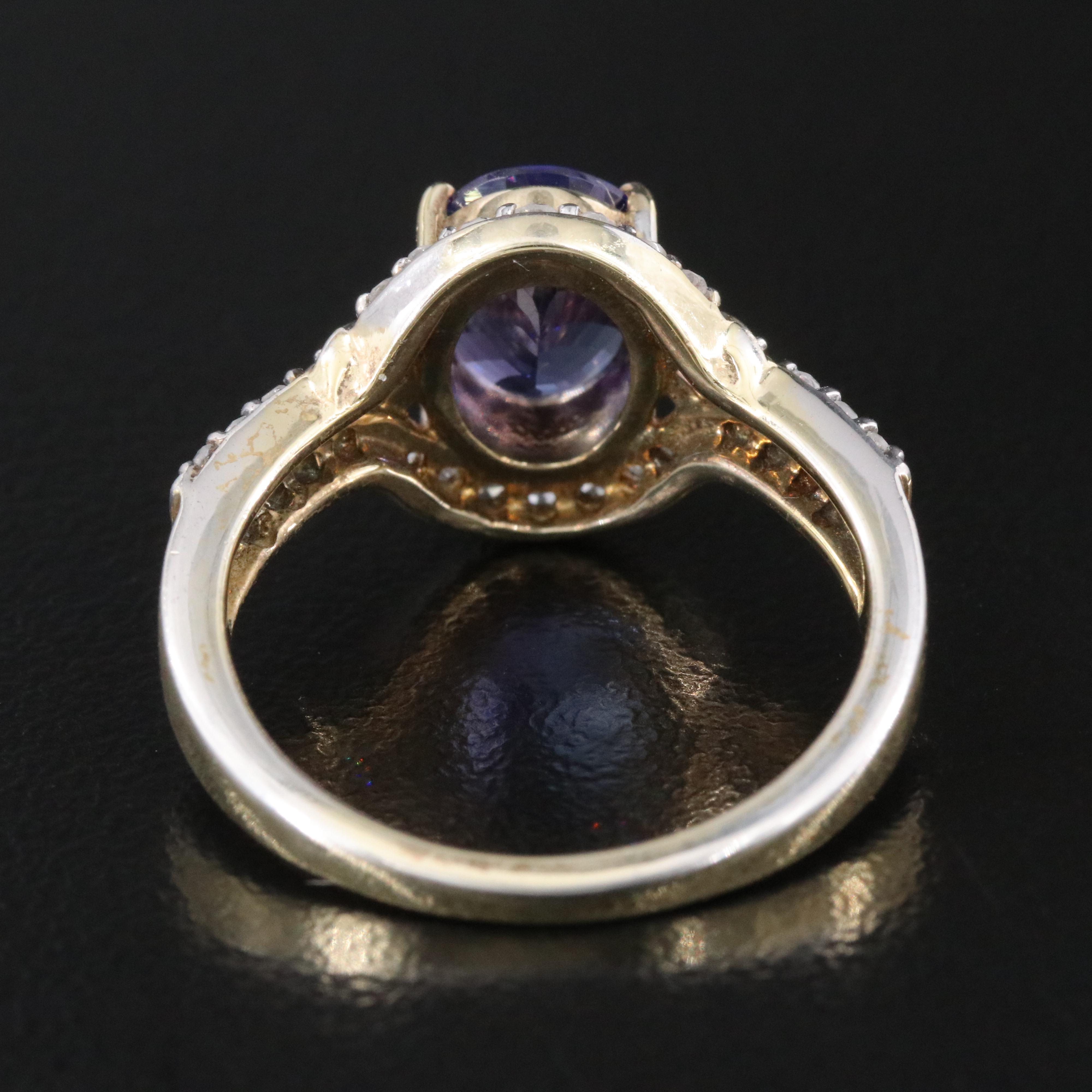 Sterling Tanzanite and Diamond Ring
