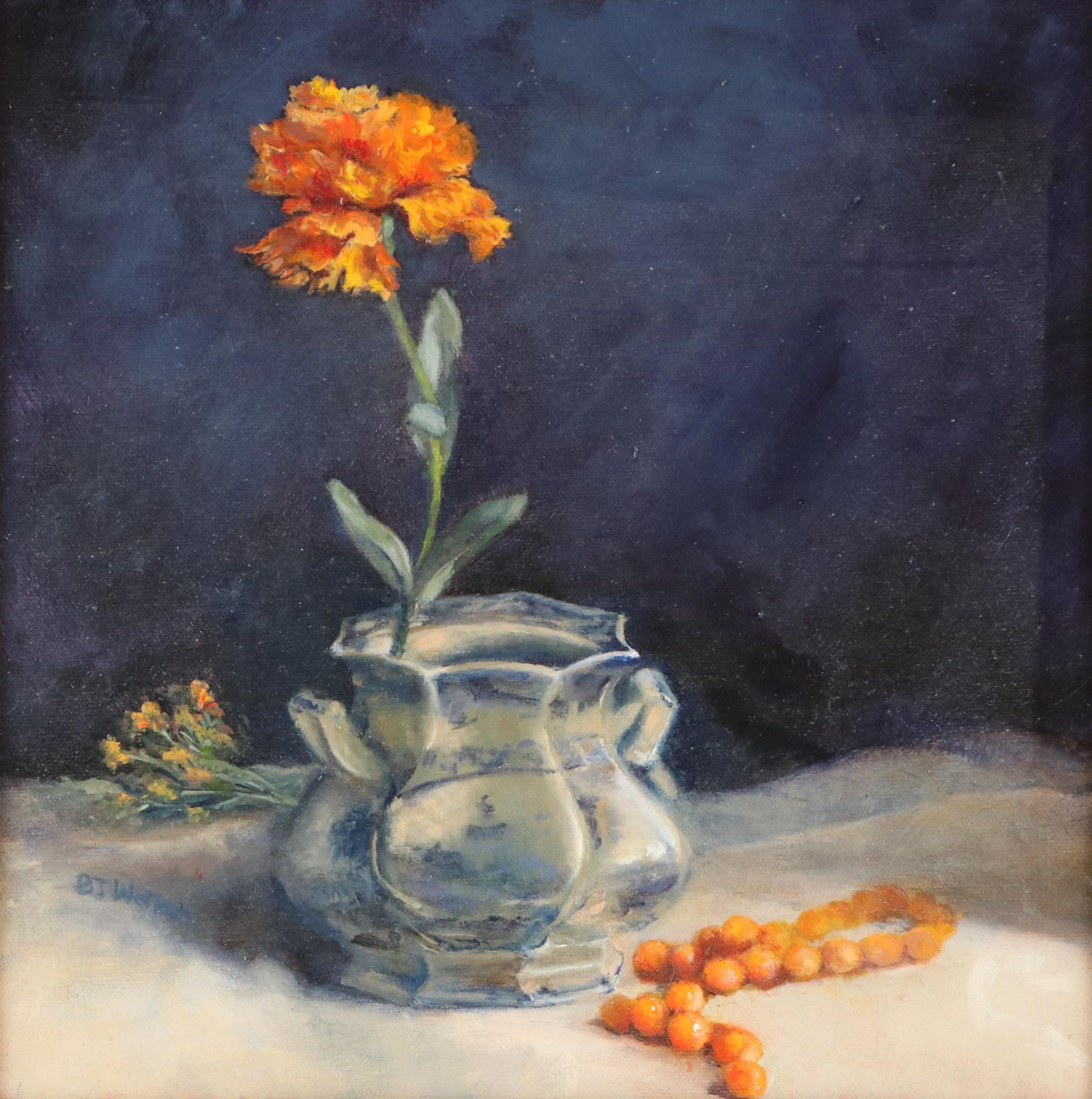 BJ Wettach Floral Still Life Oil Painting, Late 20th/Early 21st Century