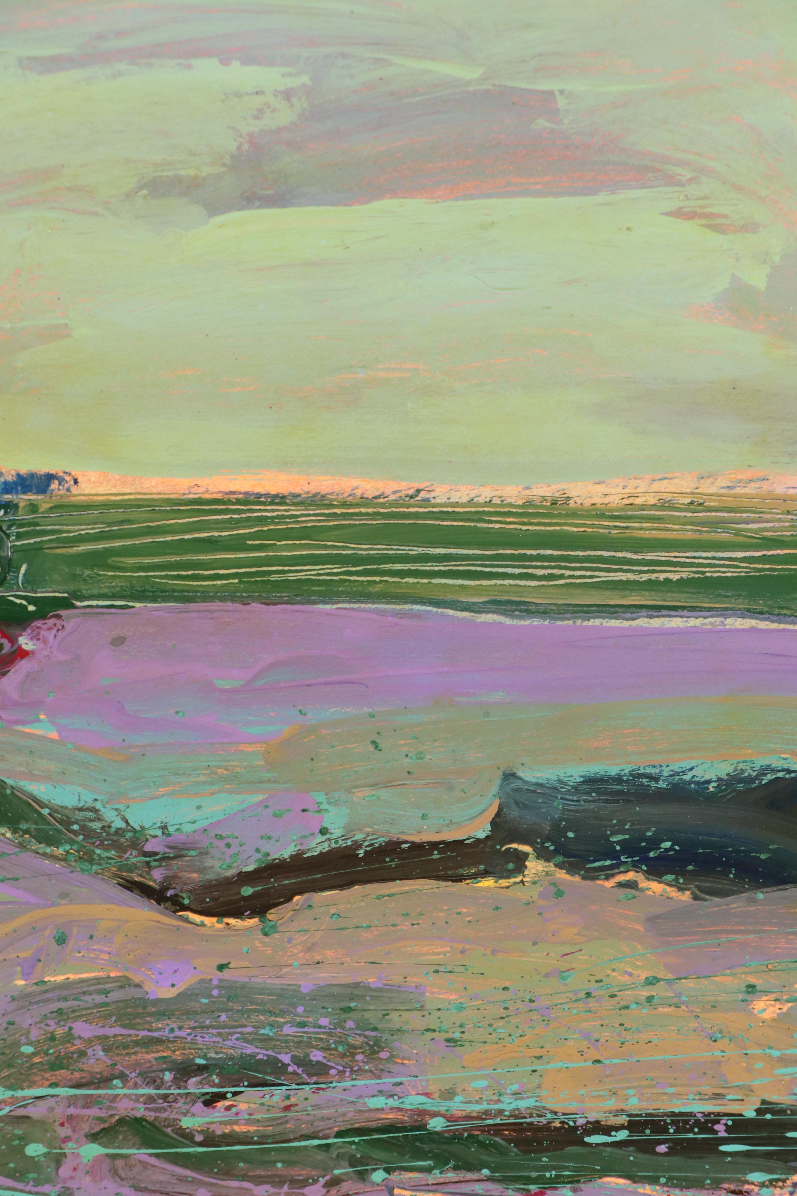 Harry Hilson Expressionist Landscape Acrylic Painting, Late 20th Century