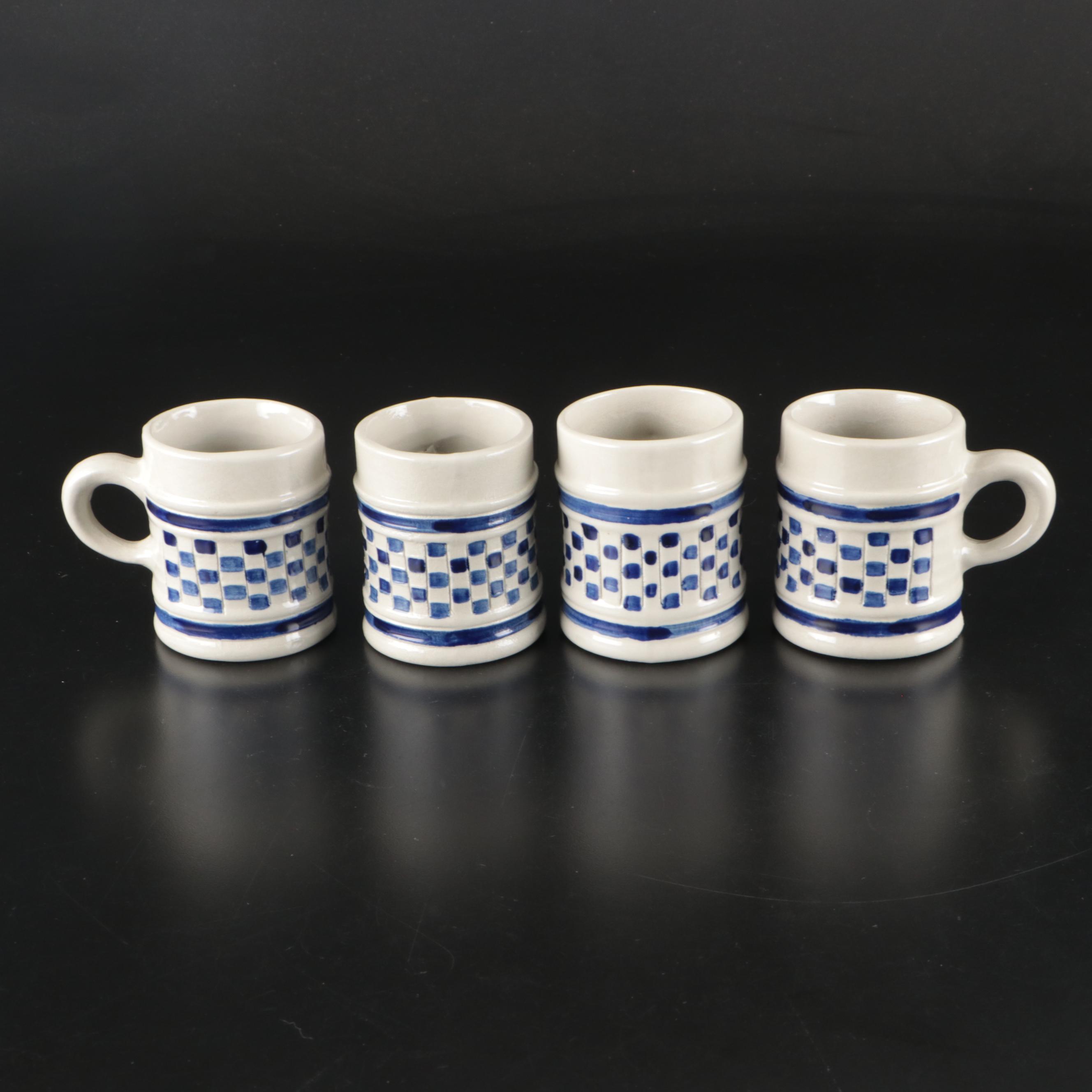 Williamsburg Blue Checkered Ceramic Mugs