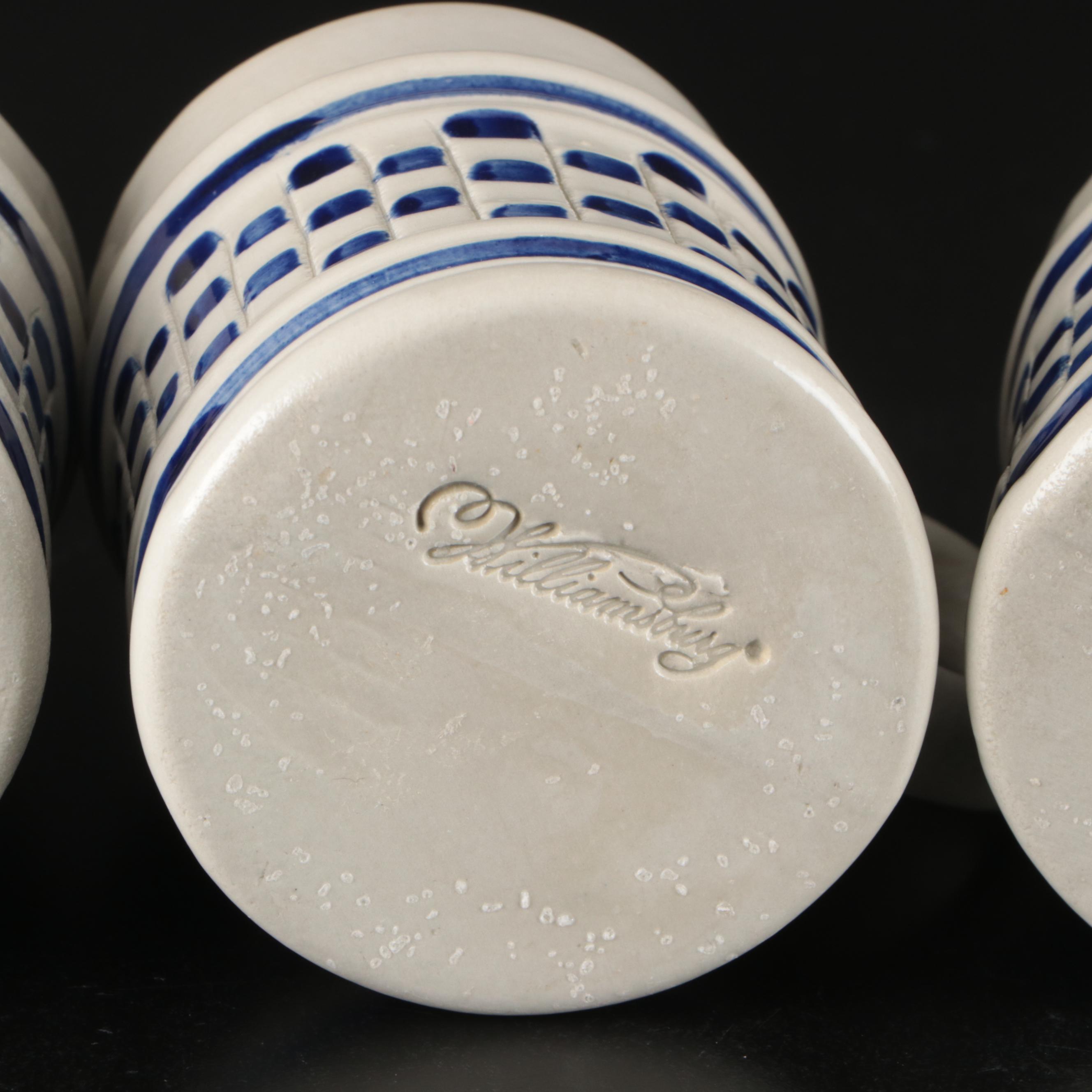 Williamsburg Blue Checkered Ceramic Mugs