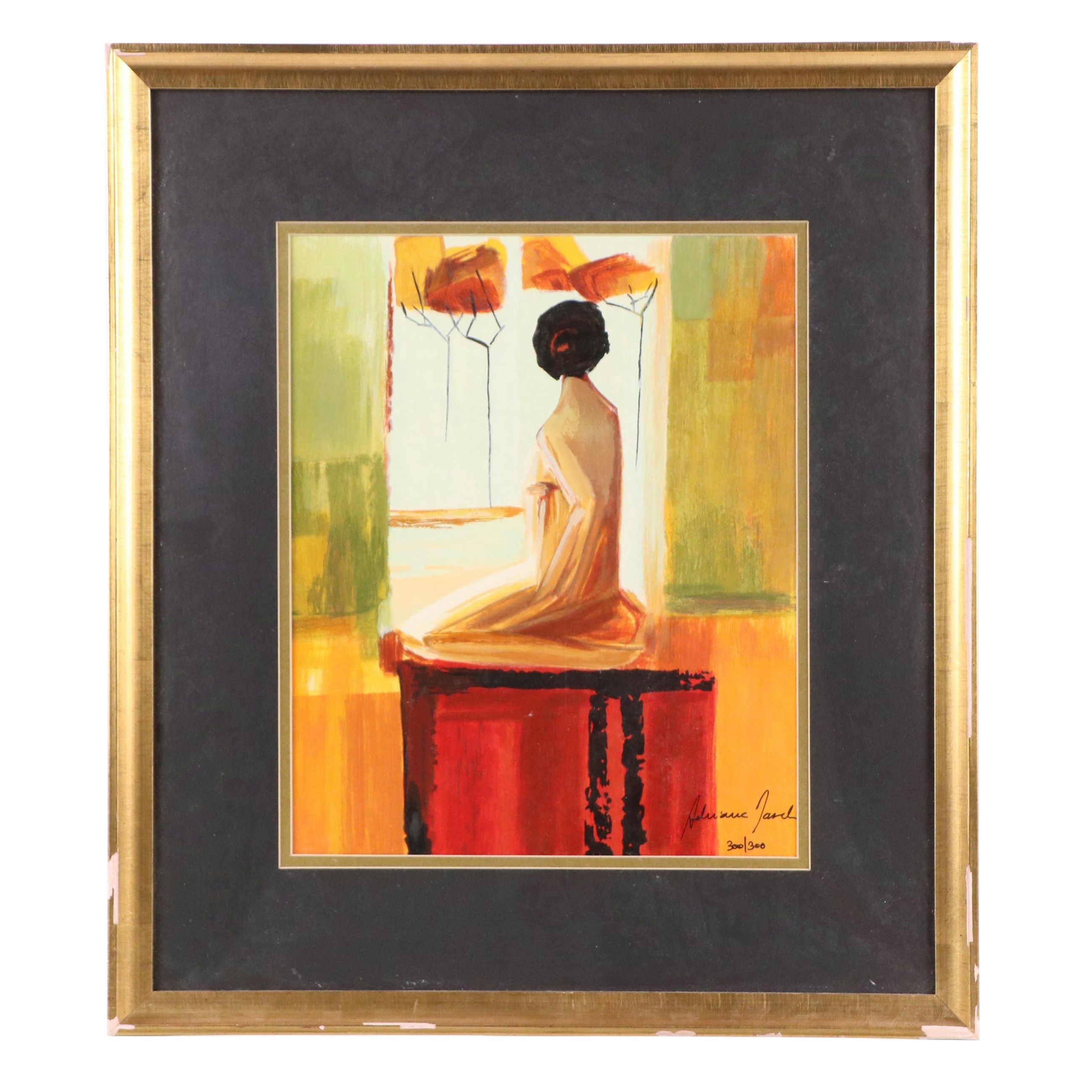 Adriana Naveh Serigraph "Contemplation," Late 20th Century