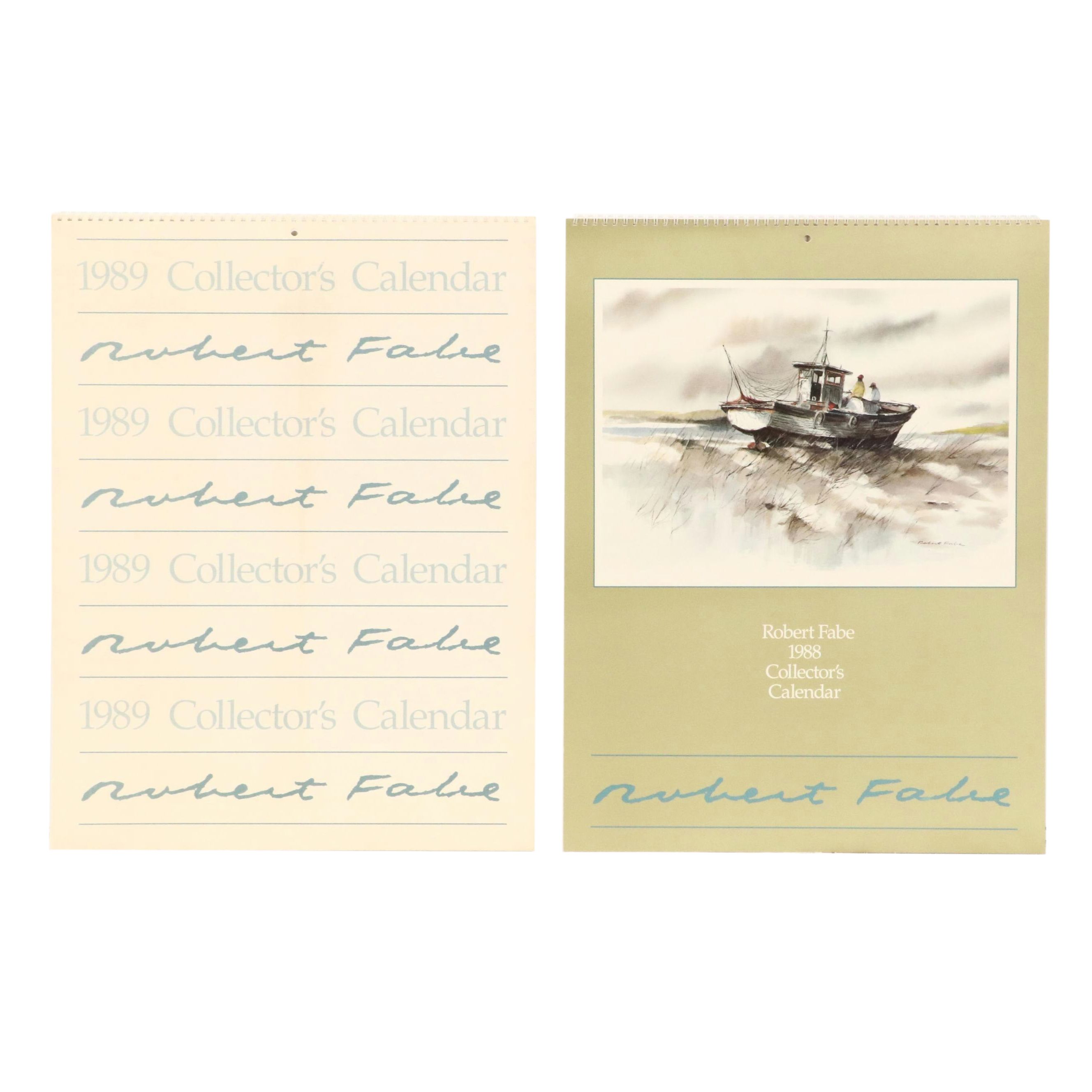 Robert Fabe Offset Lithograph Calendars for 1988 and 1989