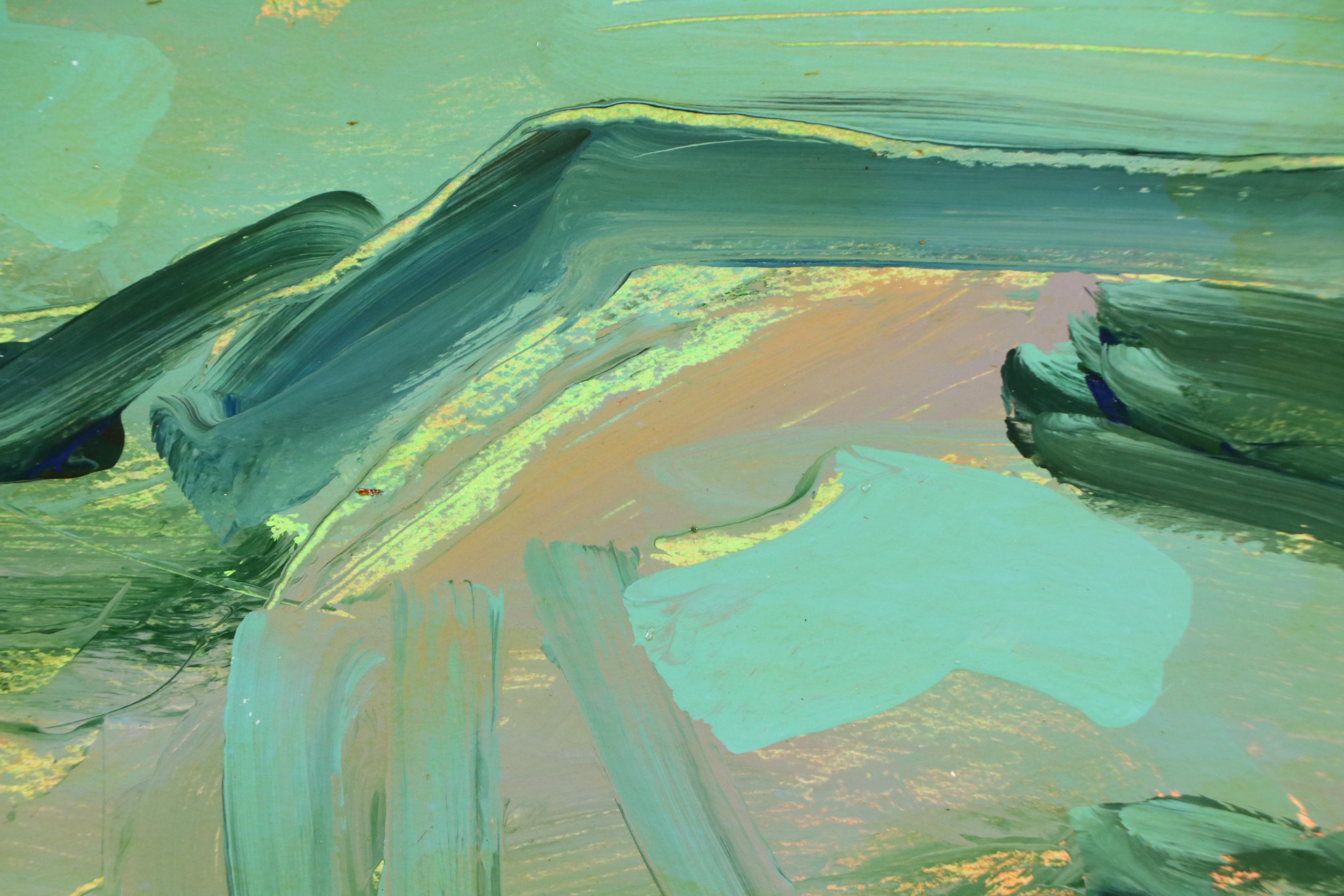 Harry Hilson Expressionist Landscape Acrylic Painting, Late 20th Century