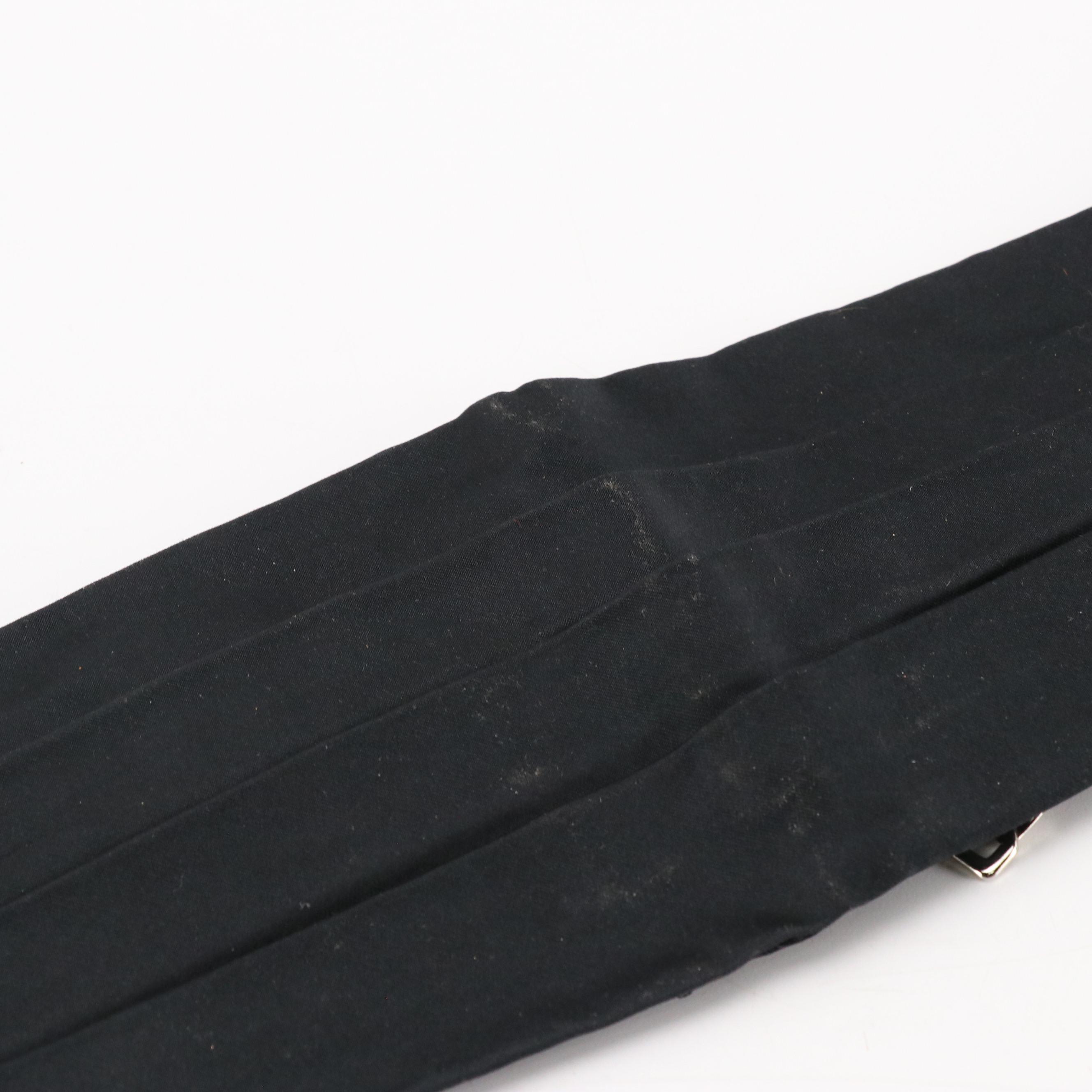 Men's Brooks Brothers Black Silk Cummerbund and Bowtie w/ Other Clip-On Bowties