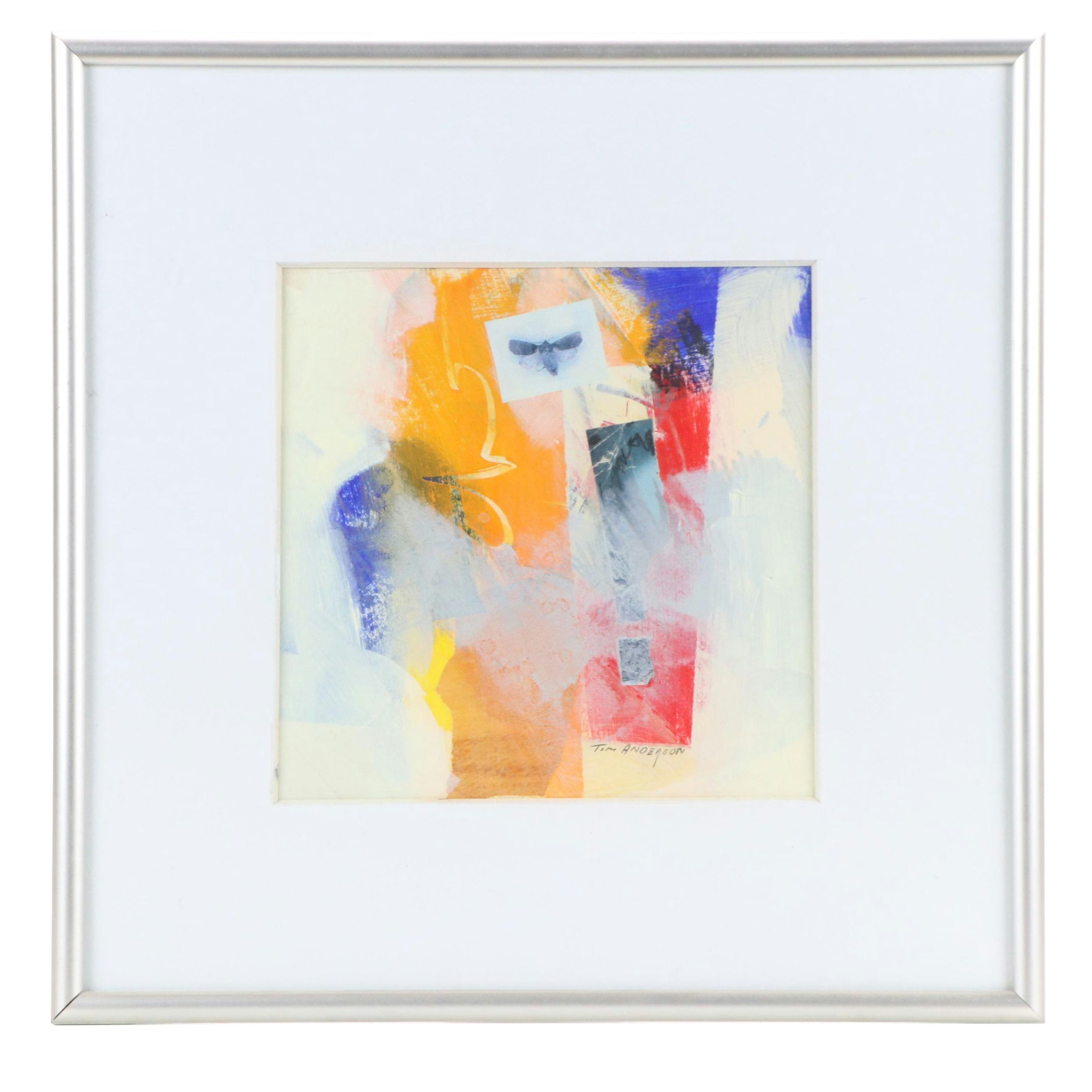 Tom Anderson Abstract Expressionistic Mixed Media Painting