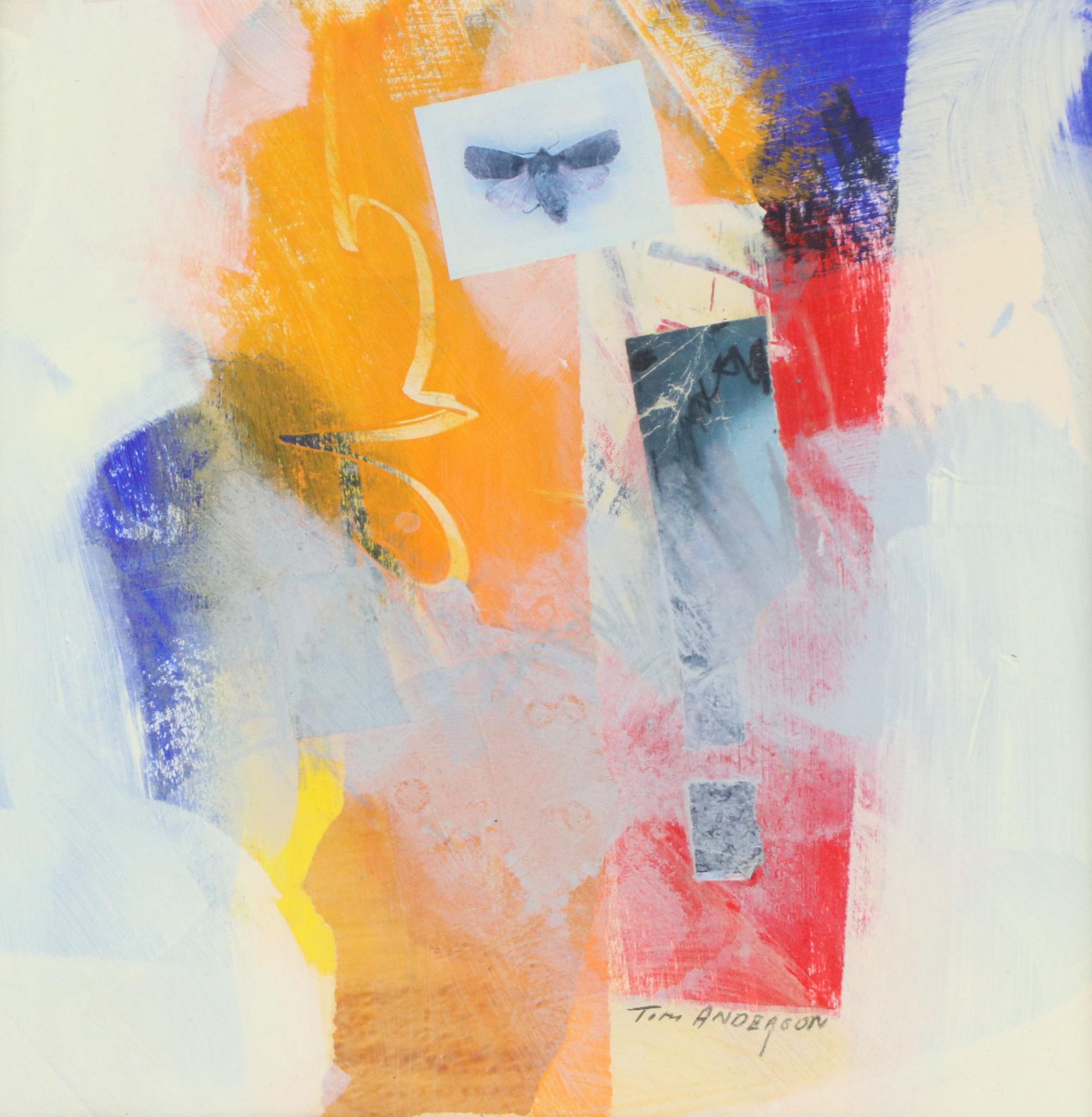 Tom Anderson Abstract Expressionistic Mixed Media Painting