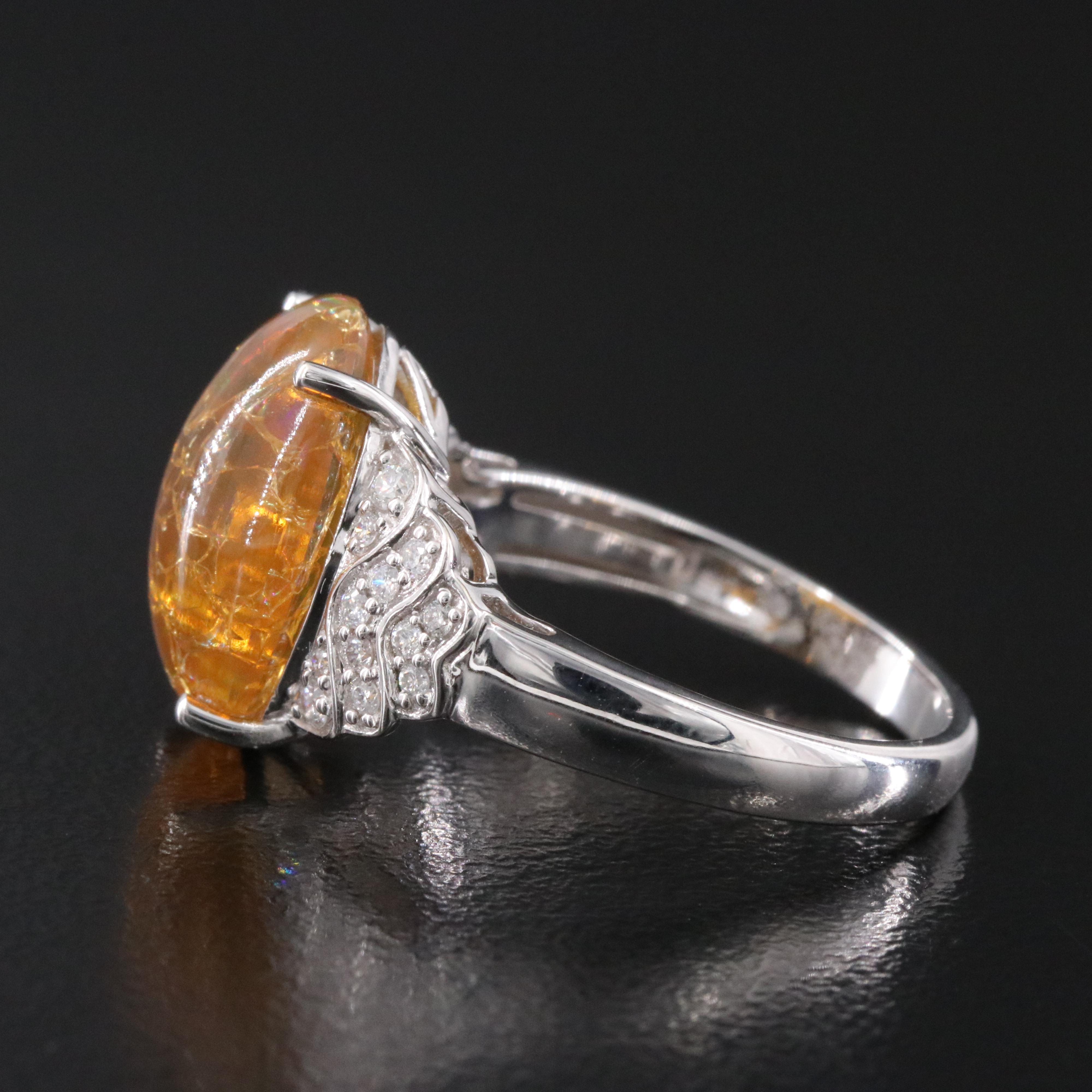 14K Opal and Diamond Ring