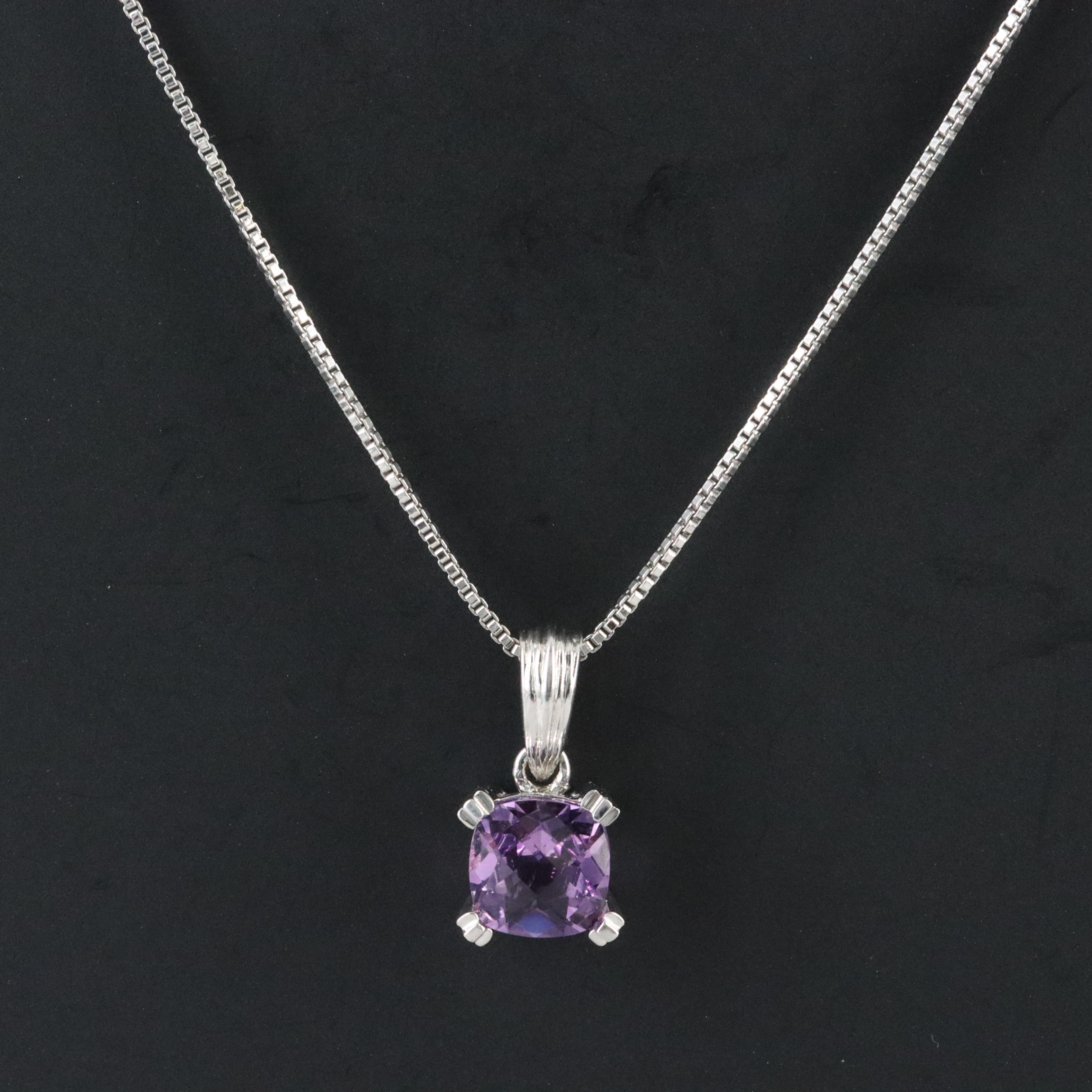 Sterling Amethyst Pendant Necklace