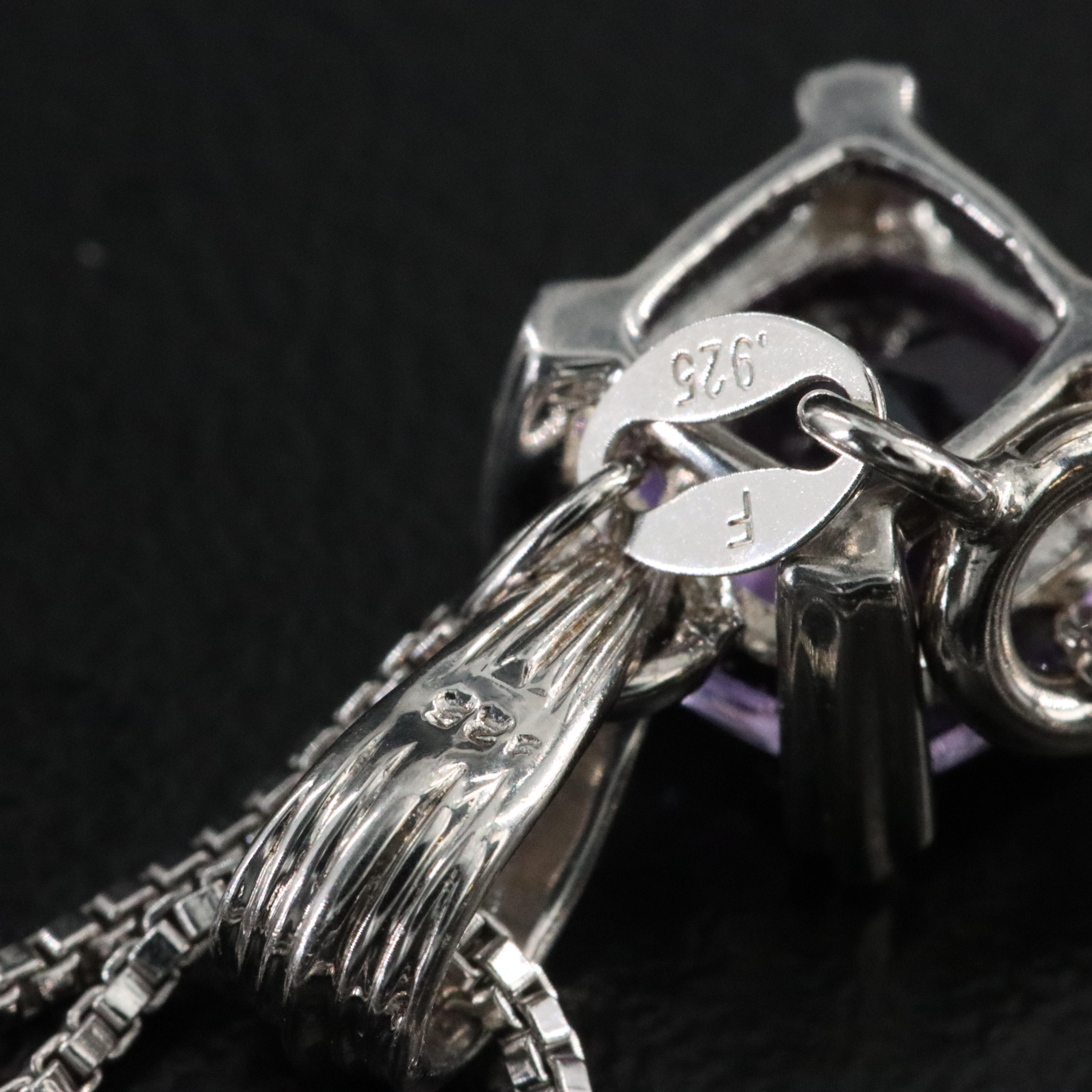 Sterling Amethyst Pendant Necklace