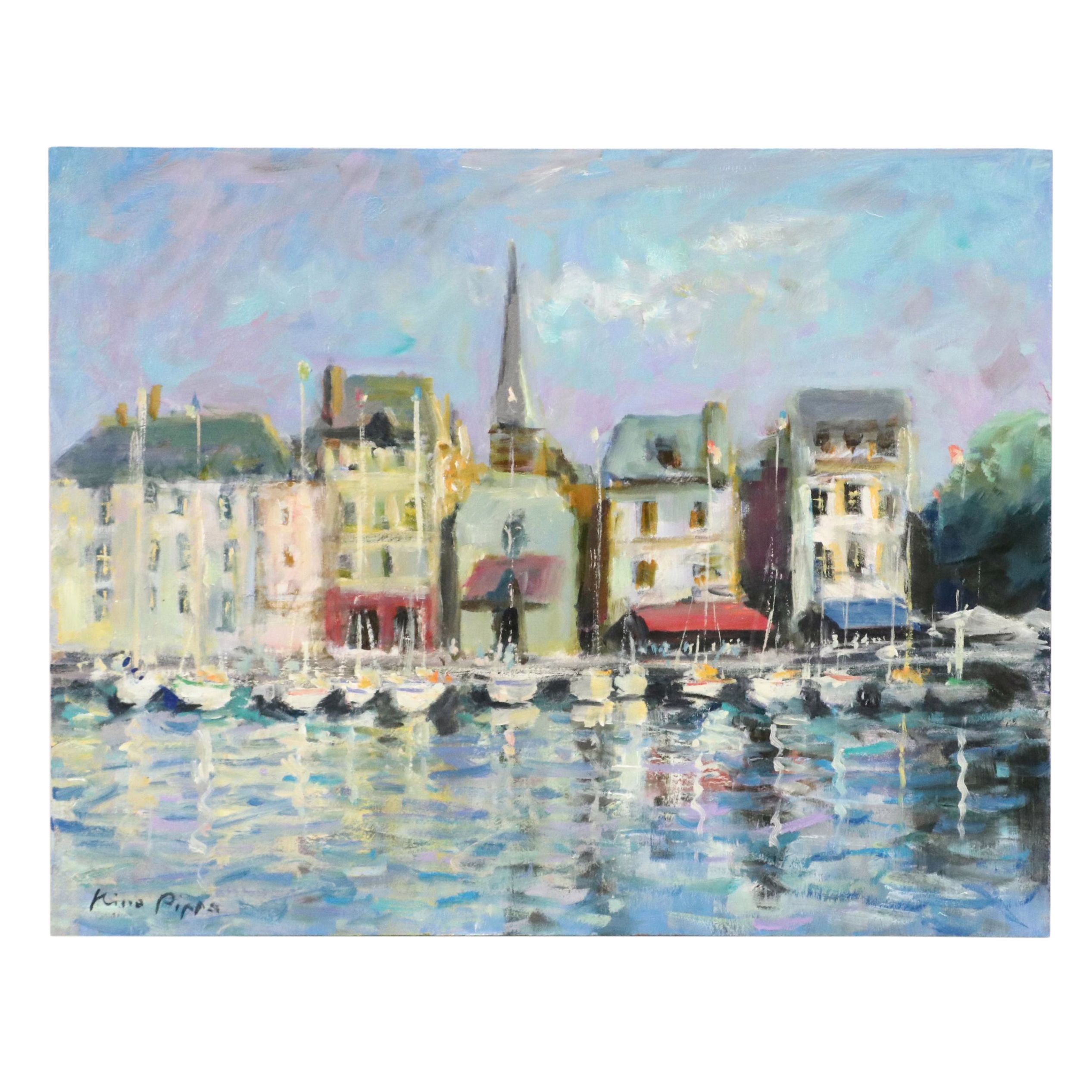 Nino Pippa Oil Painting "Honfleur Old Harbor," 2016
