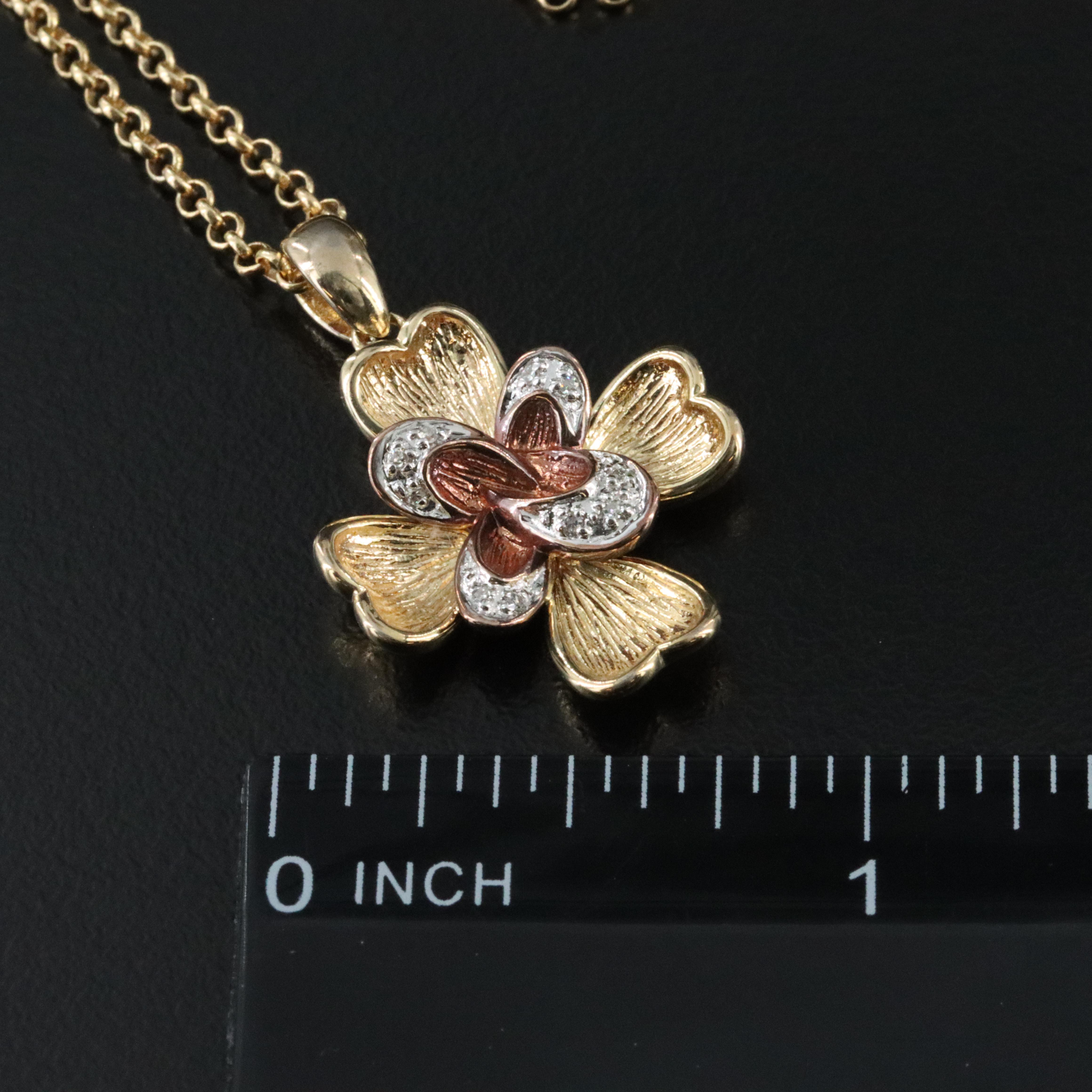 Carlo Viani Sterling Diamond Cross Pendant Necklace