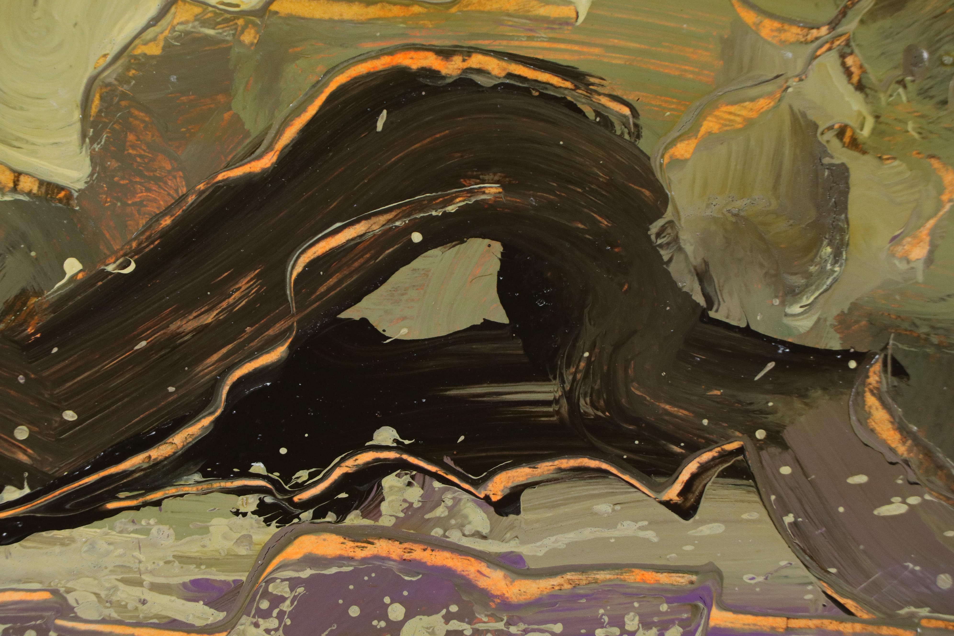 Harry Hilson Expressionist Landscape Acrylic Painting, Late 20th Century