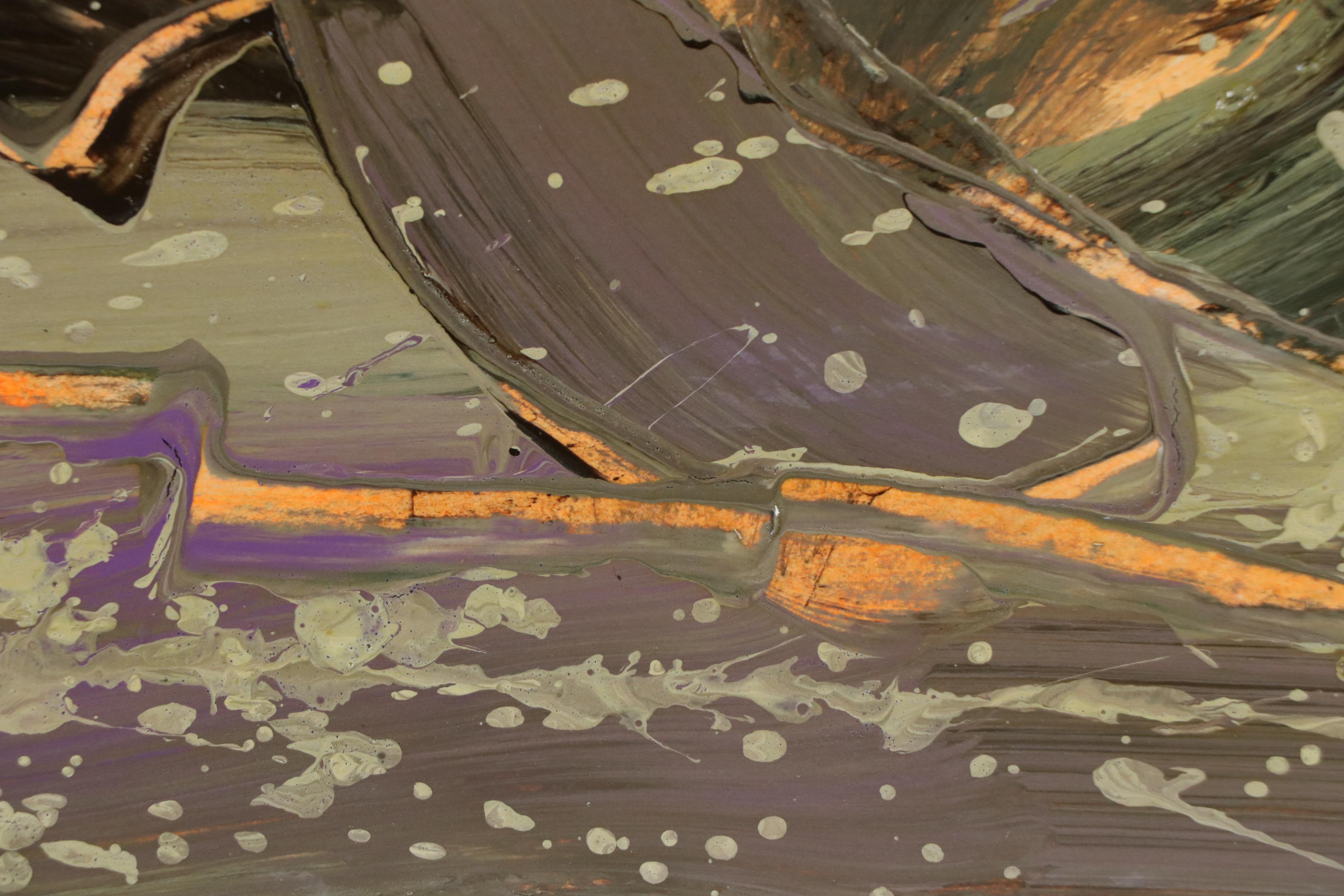 Harry Hilson Expressionist Landscape Acrylic Painting, Late 20th Century