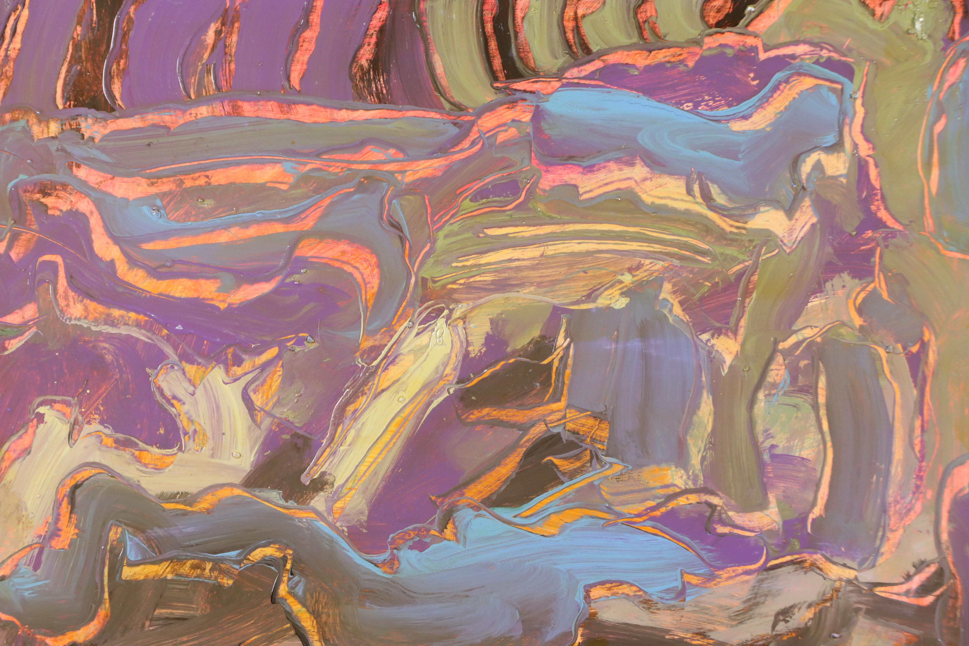 Harry Hilson Expressionist Acrylic Painting, Late 20th Century