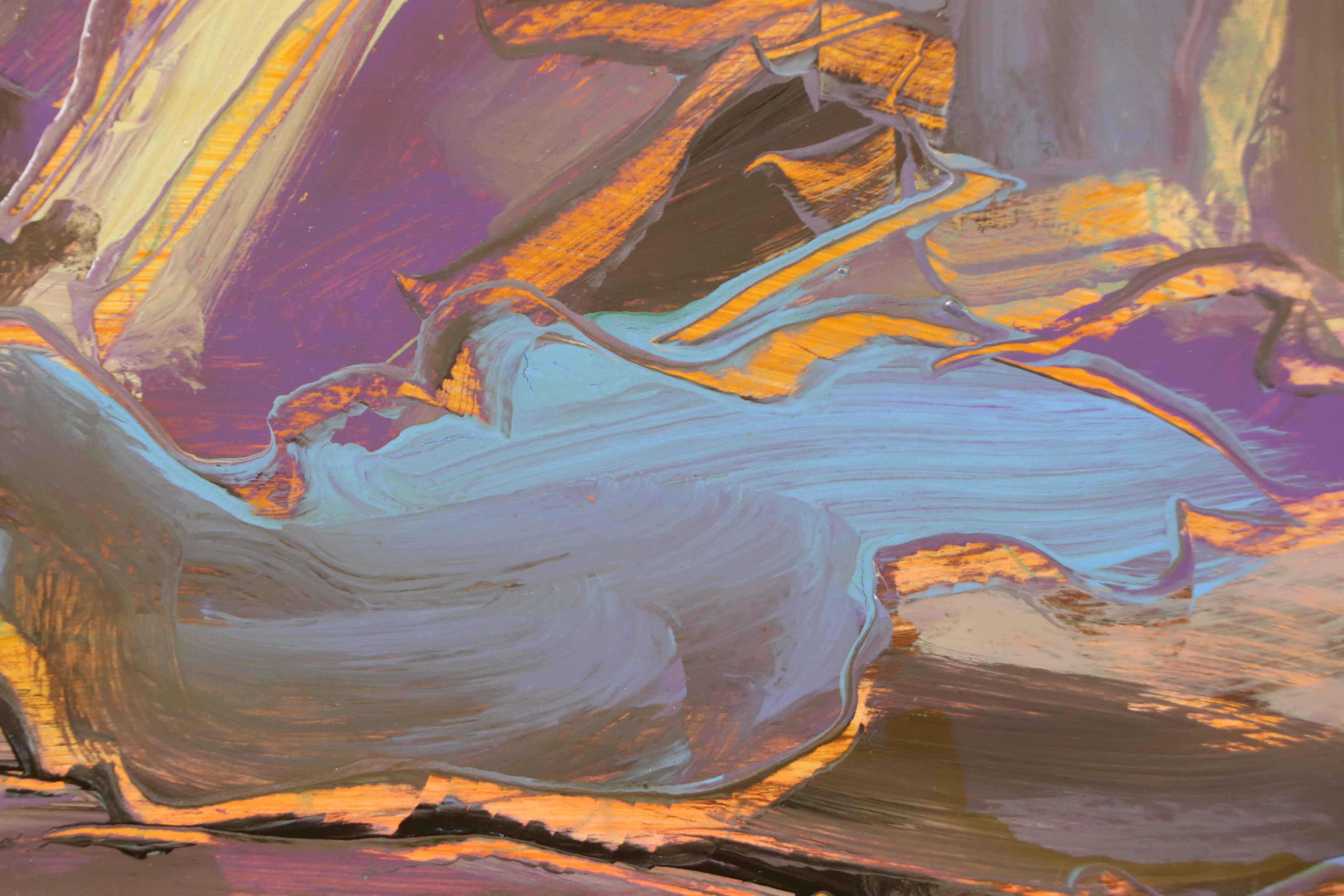 Harry Hilson Expressionist Acrylic Painting, Late 20th Century