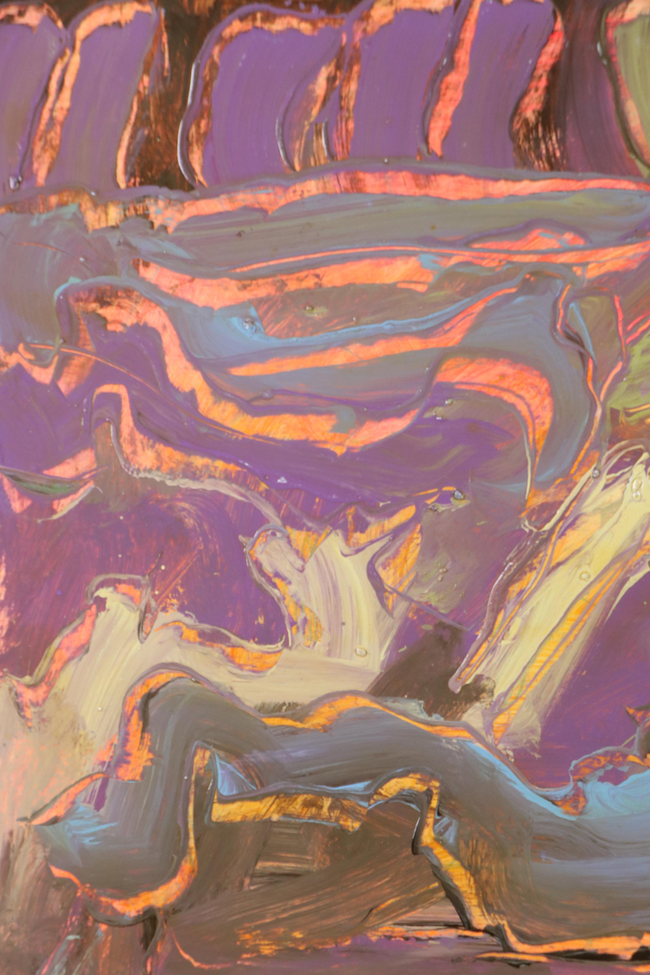 Harry Hilson Expressionist Acrylic Painting, Late 20th Century