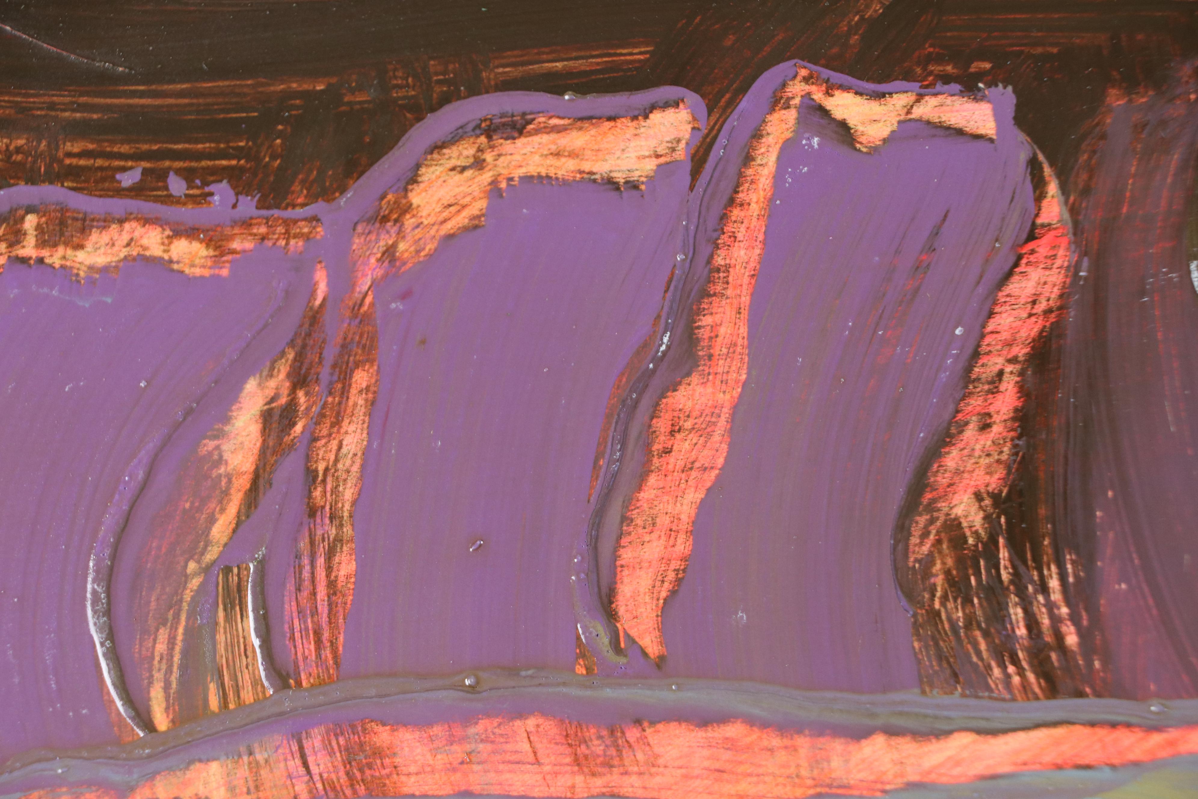 Harry Hilson Expressionist Acrylic Painting, Late 20th Century