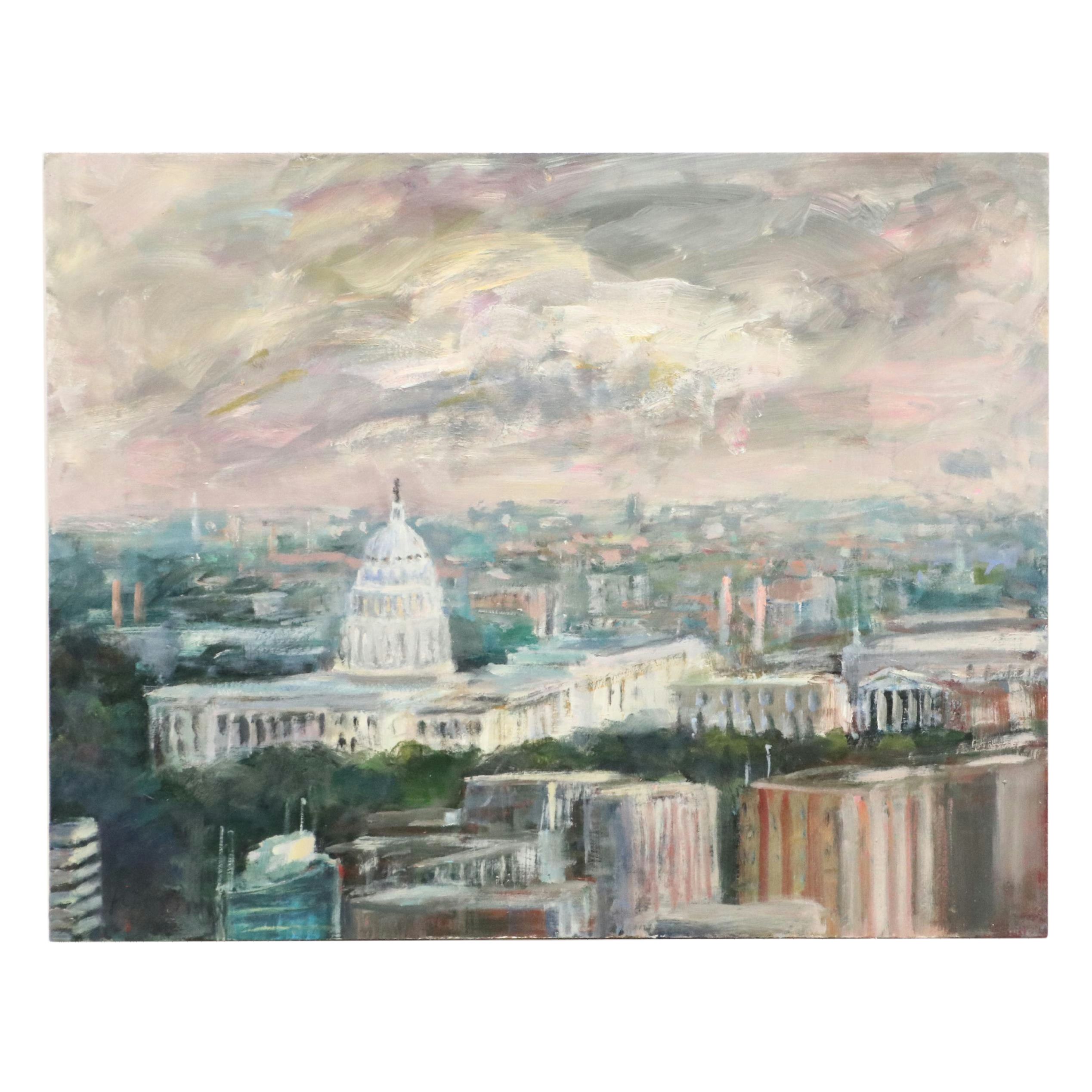 Nino Pippa Oil Painting "Capitol Hill," 2022