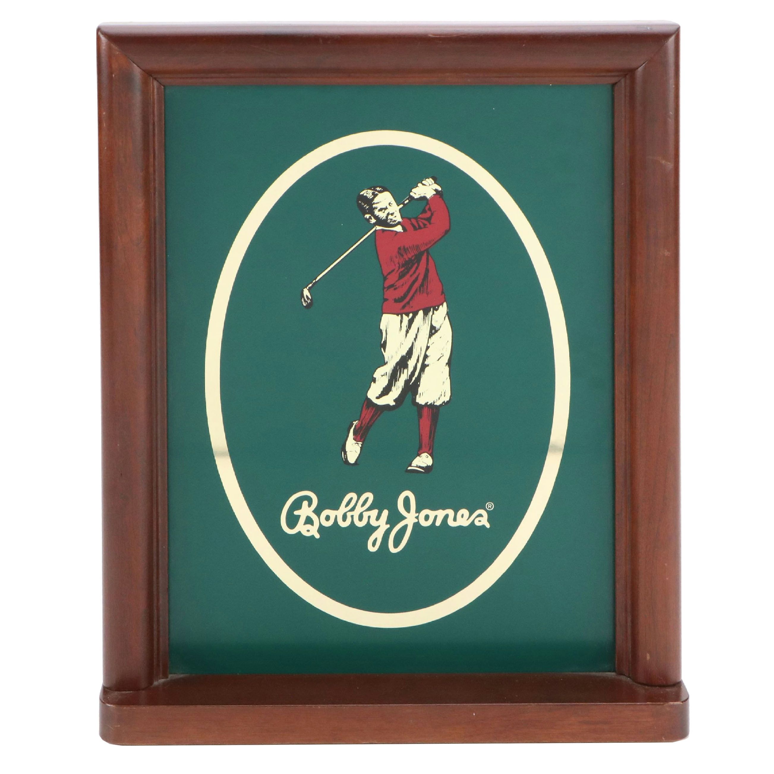 Bobby Jones Double-Sided Portrait, Spalding Autograph Hickory Stick Golf Clubs