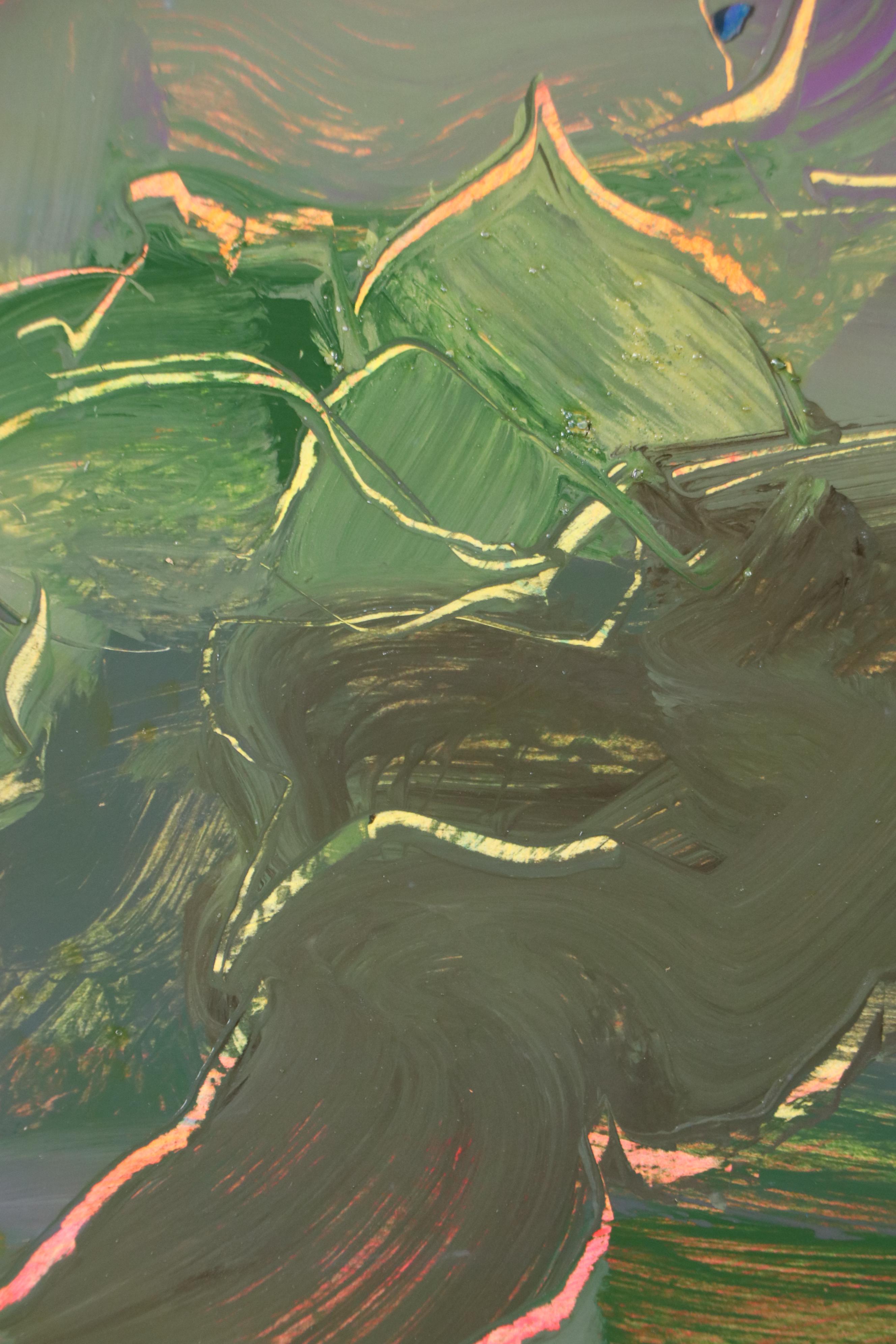 Harry Hilson Expressionist Landscape Acrylic Painting, Late 20th Century