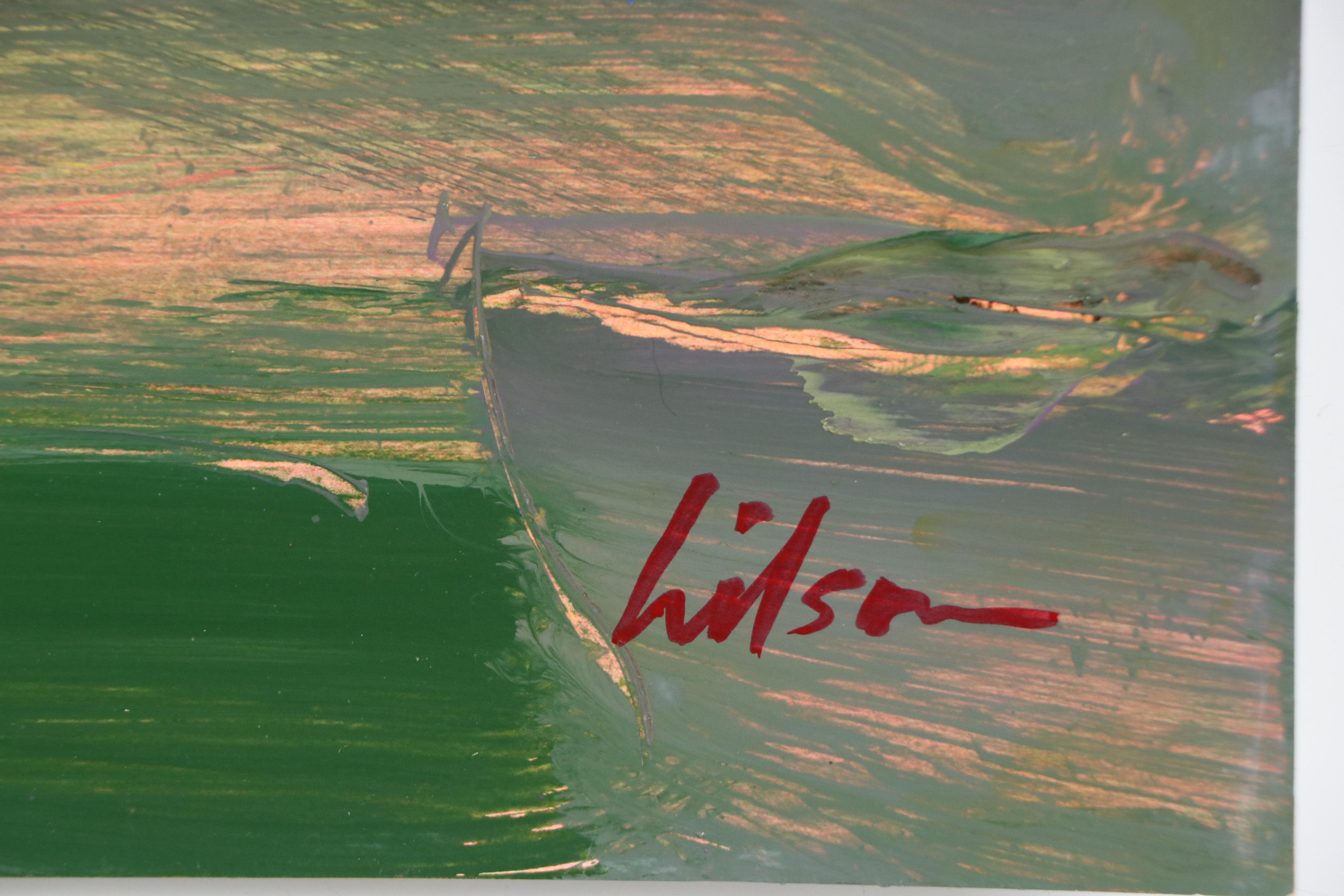 Harry Hilson Expressionist Landscape Acrylic Painting, Late 20th Century