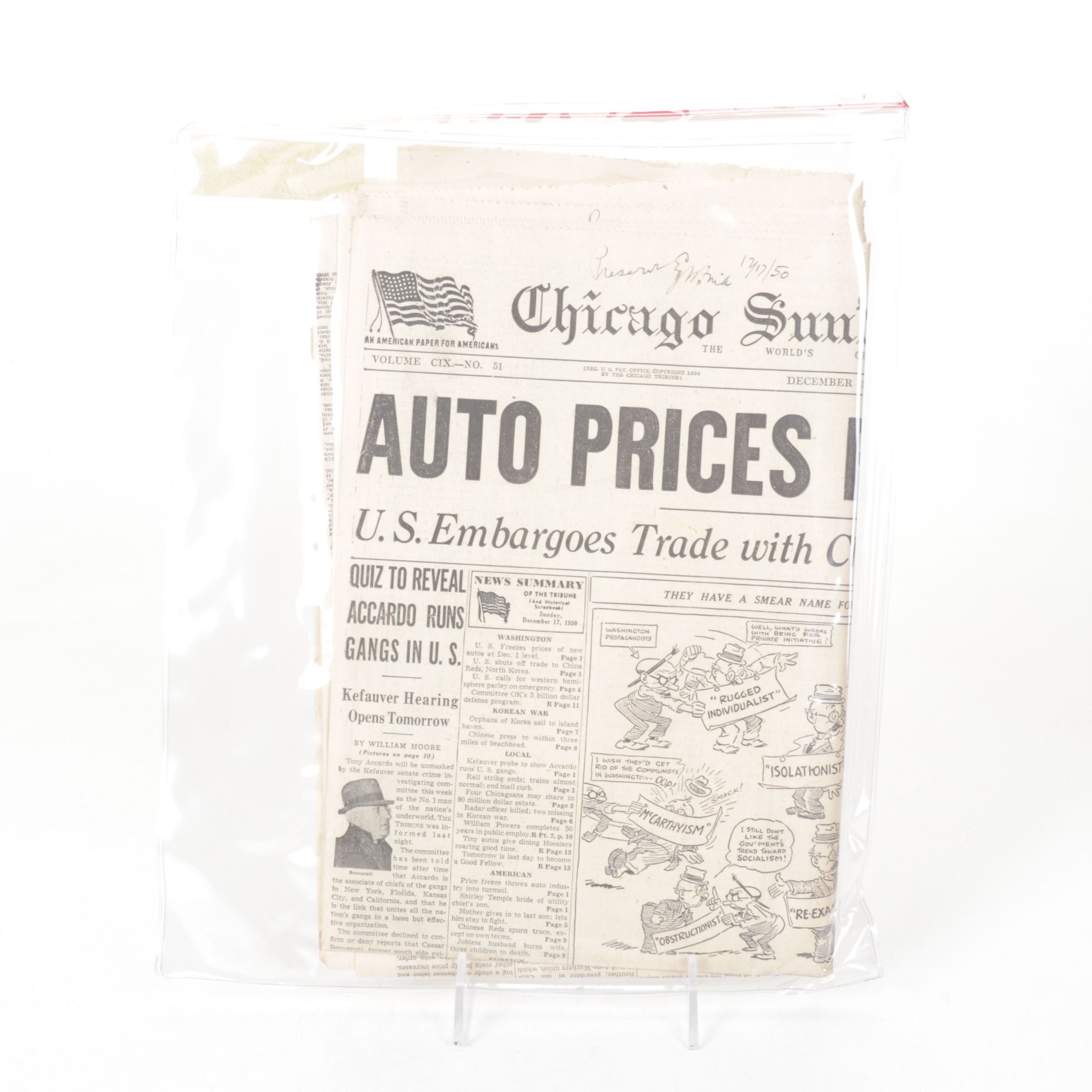 "Chicago Daily Tribune" Post WWII, Korean War & Other Newspaper Collections