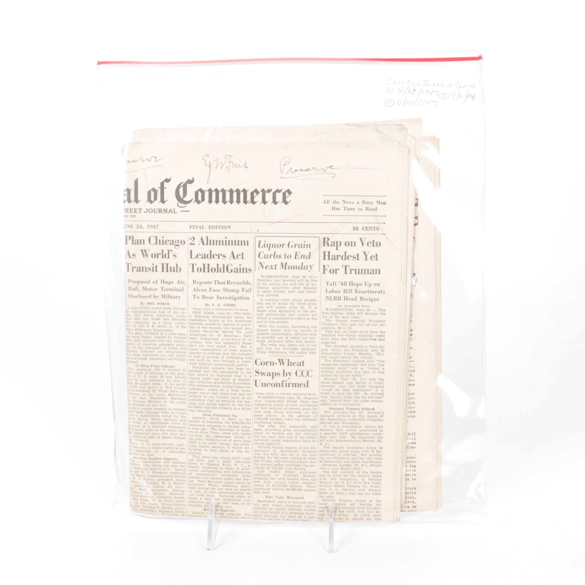 "Chicago Daily Tribune" Post WWII, Korean War & Other Newspaper Collections