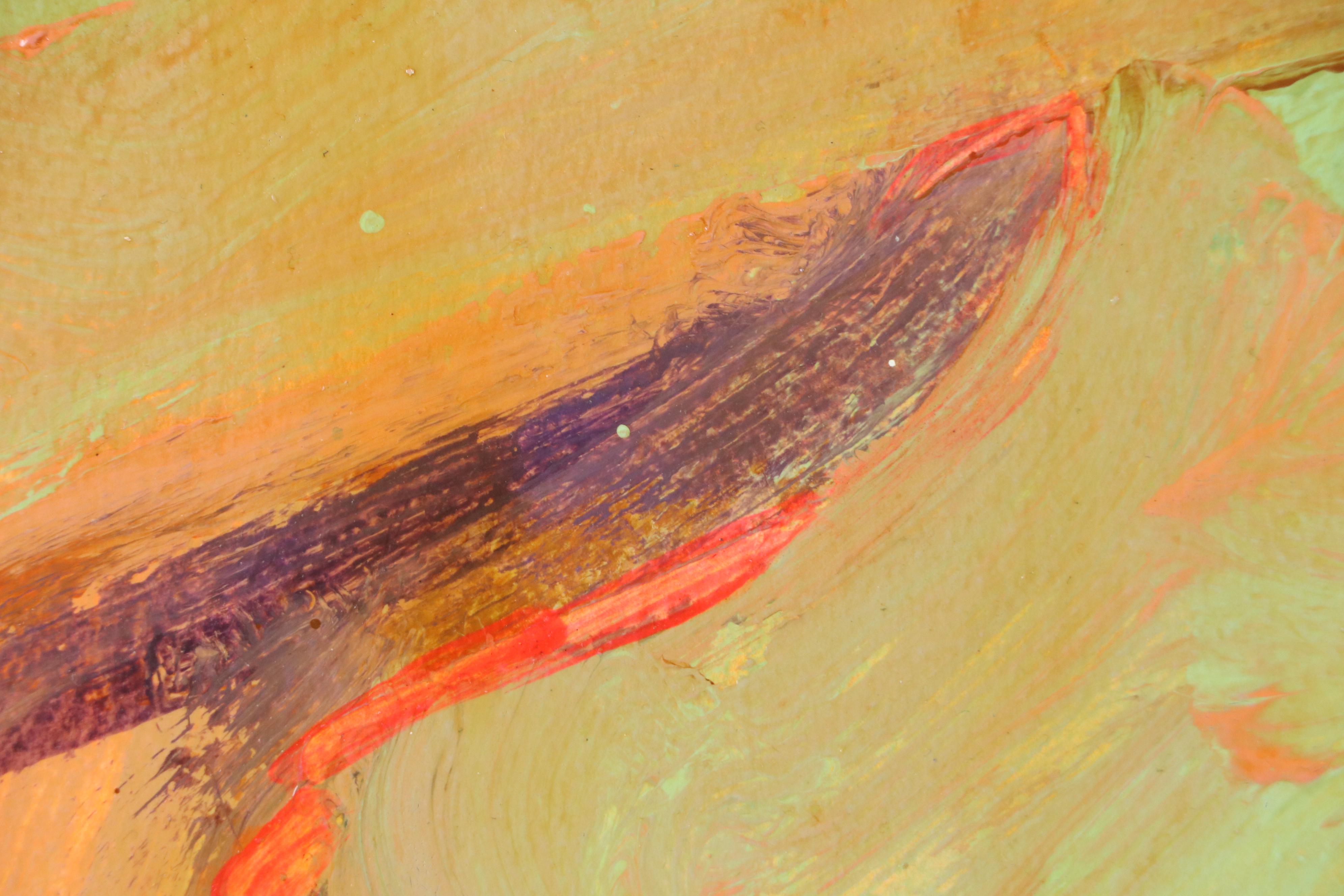 Harry Hilson Expressionist Landscape Acrylic Painting, 1994