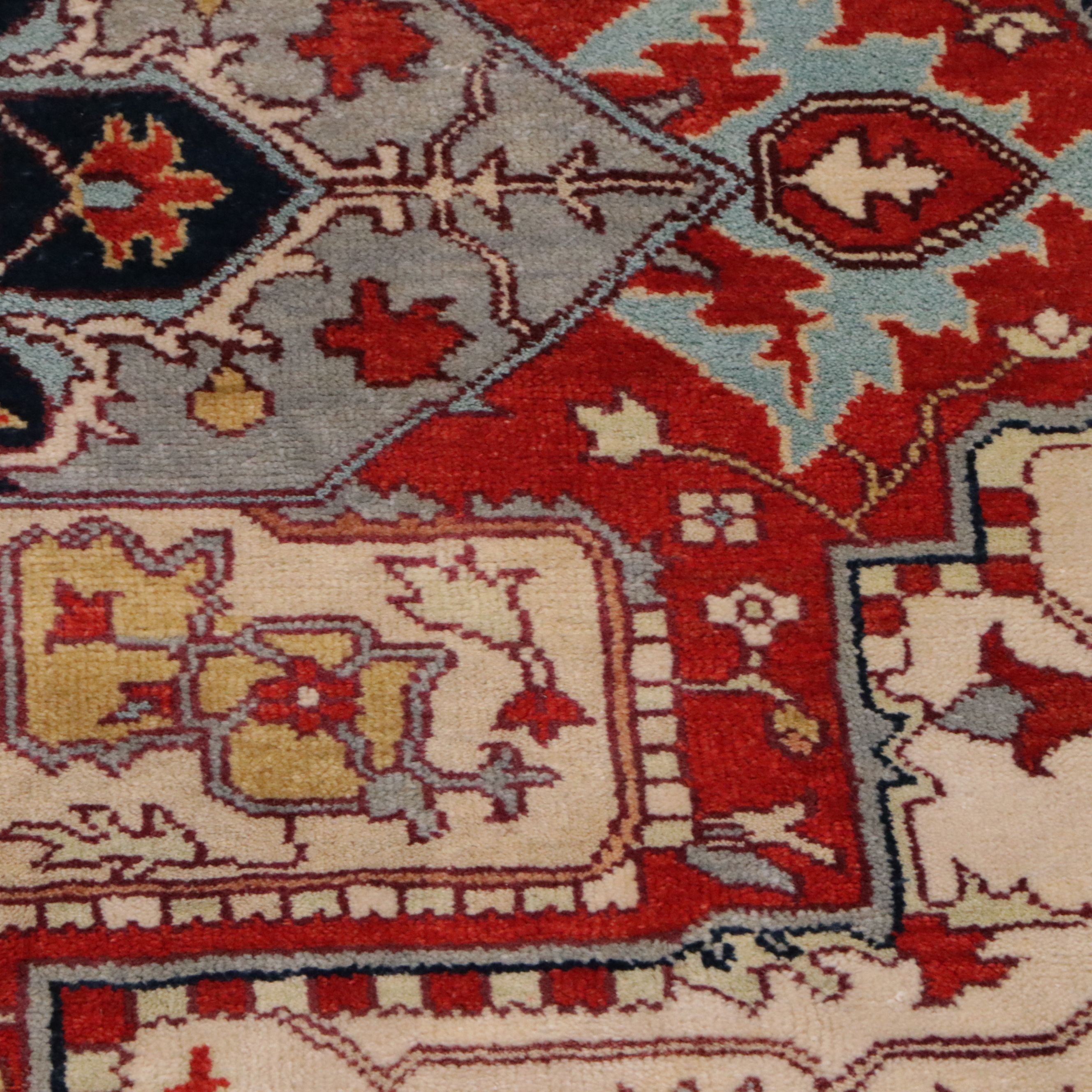 9' x 12'3 Hand-Knotted Indo-Persian Heriz Room-Sized Rug