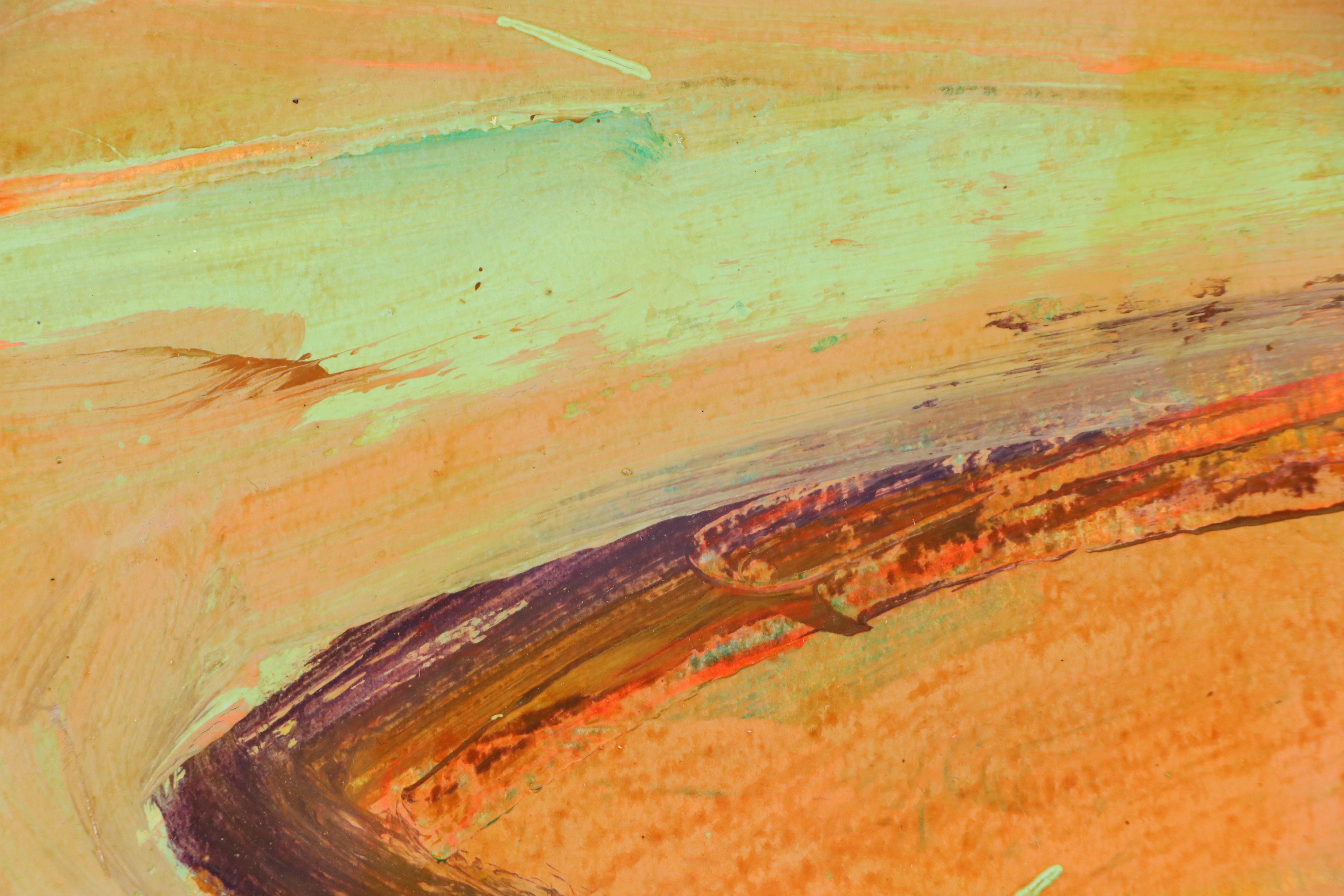 Harry Hilson Expressionist Landscape Acrylic Painting, 1994