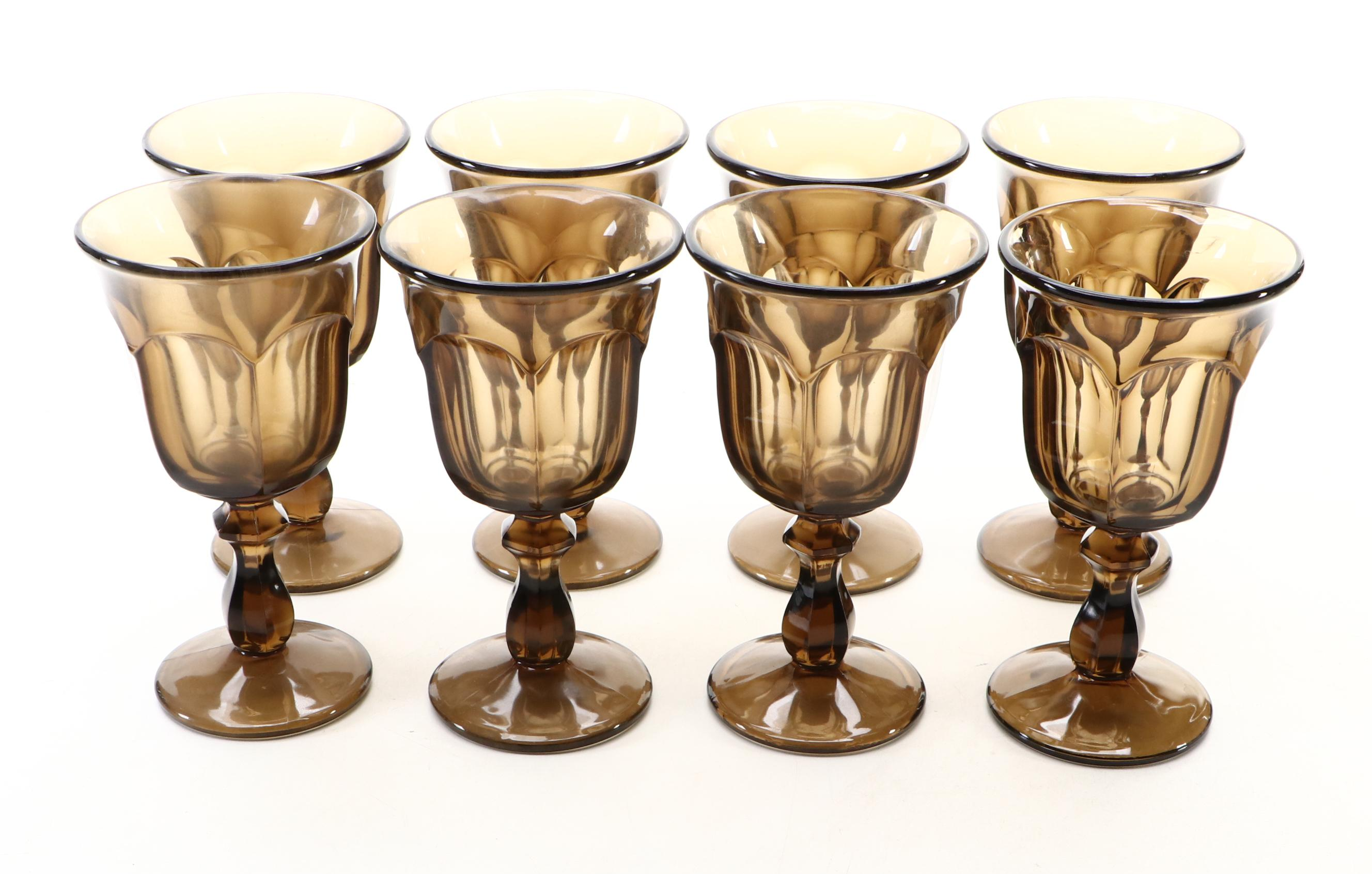 Imperial Glass "Old Williamsburg Brown" Tumblers and Water Goblets